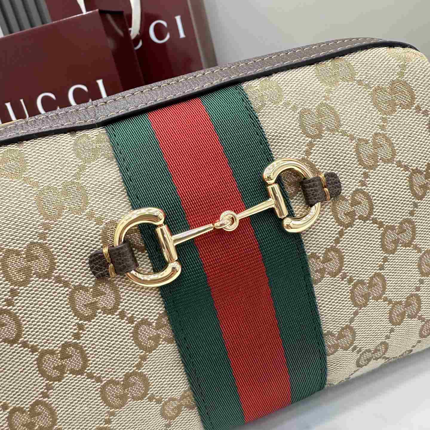 Gucci Horsebit Web Small Camera Bag A008PZ - DesignerGu