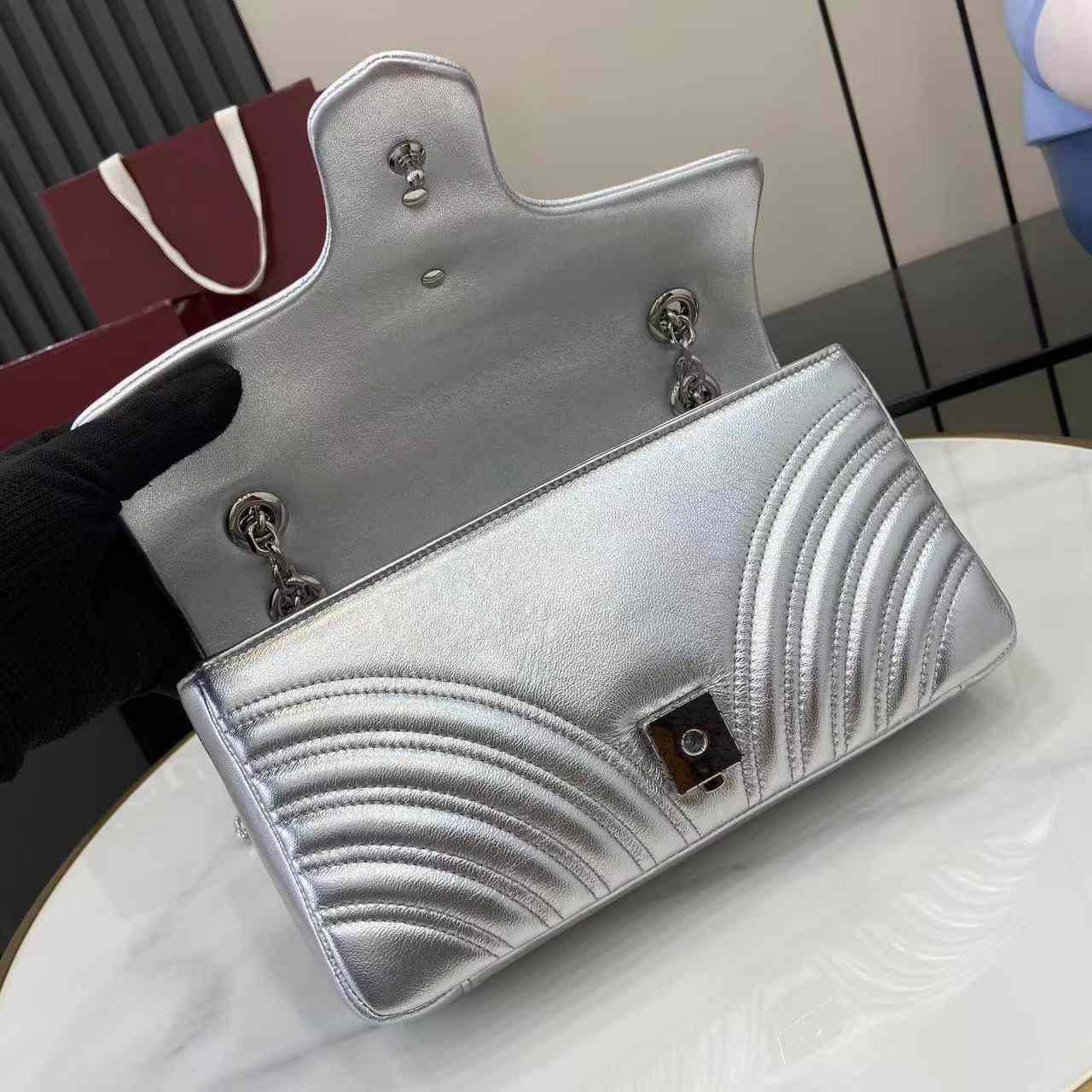 Gucci GG Marmont Small Shoulder Bag In Leather - DesignerGu