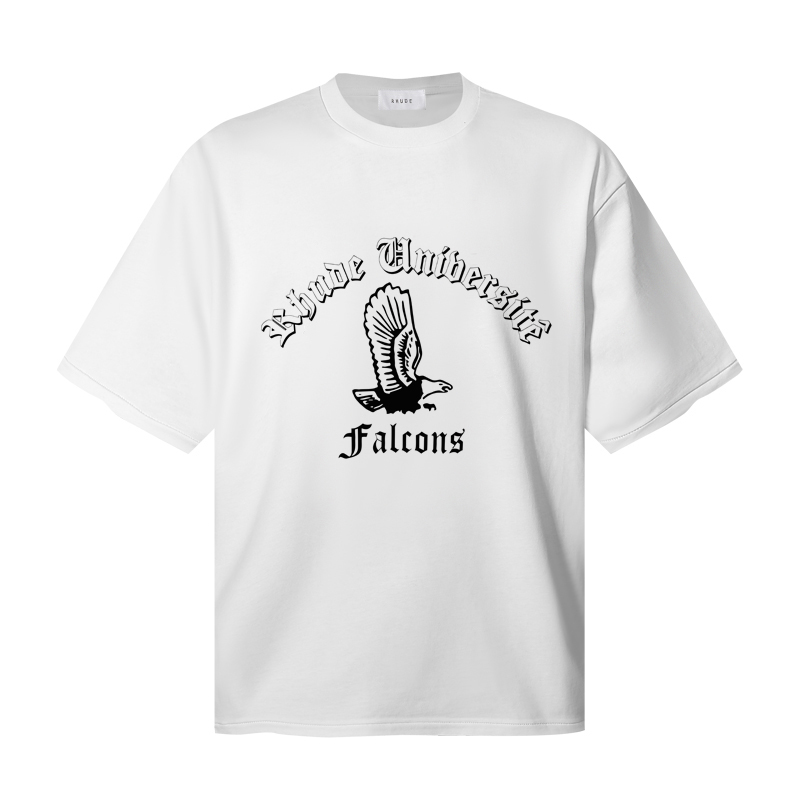 Rhude Collegiate Falcons Tee 'White' - DesignerGu