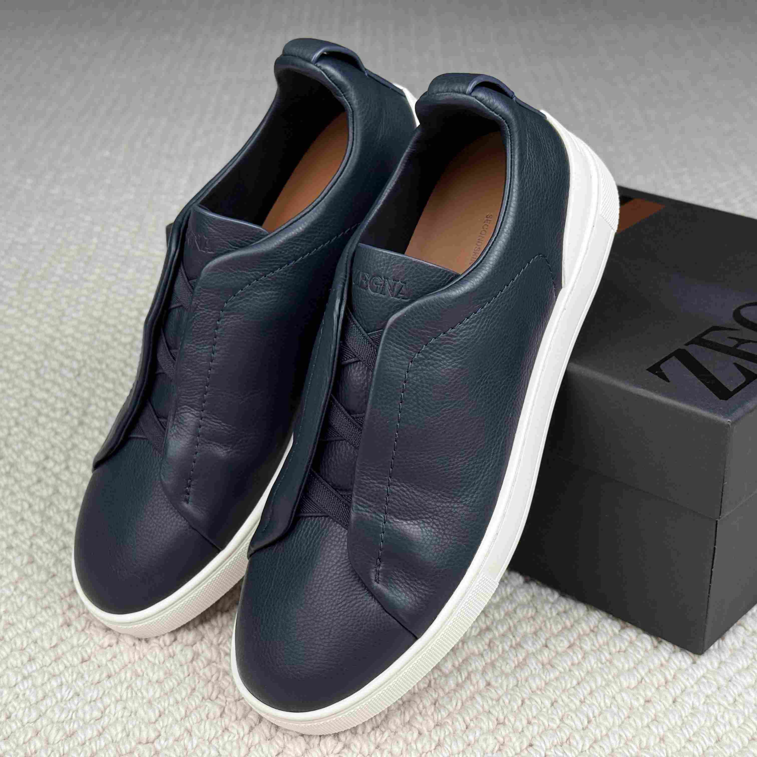 Zegna Triple Stitch Calfskin Sneaker - DesignerGu