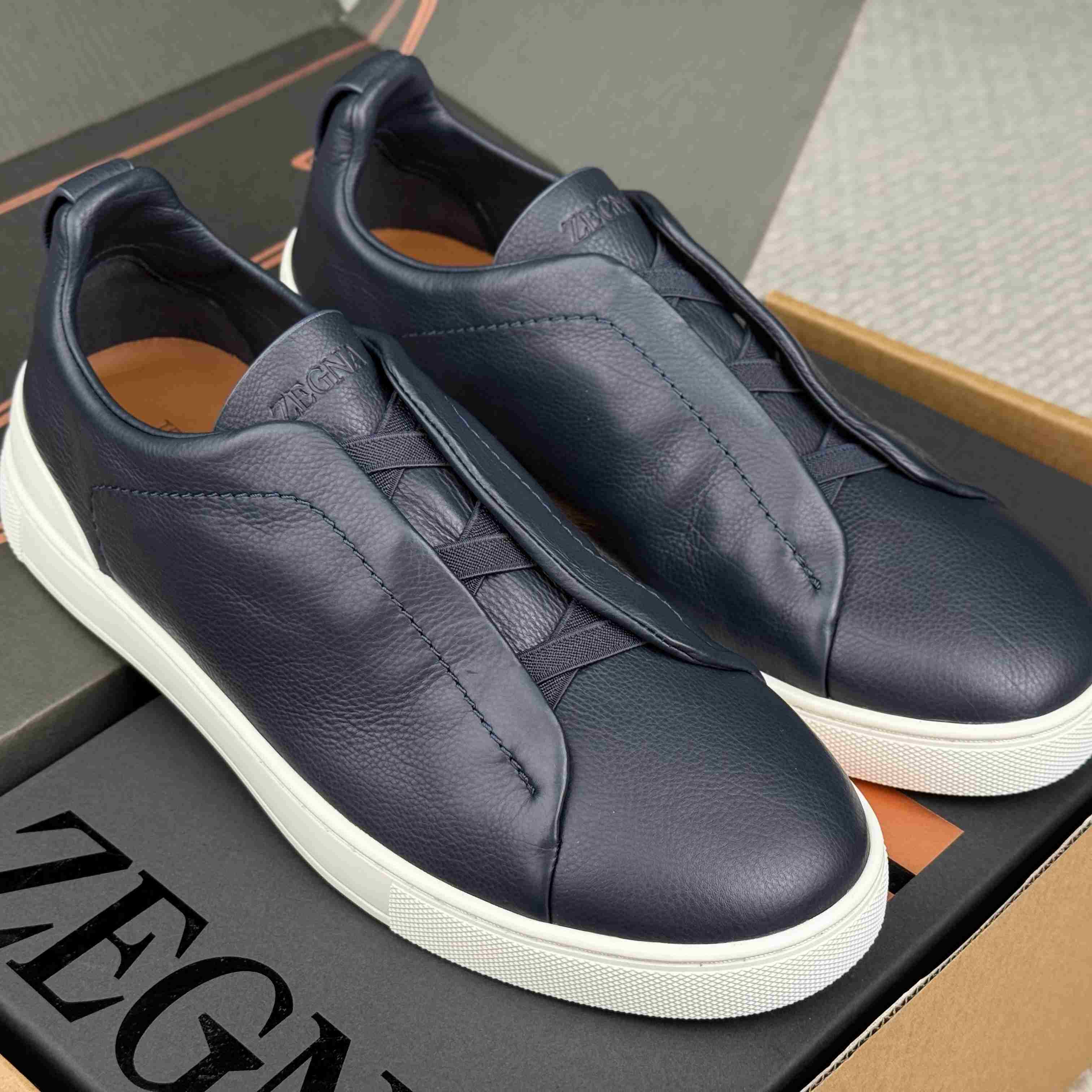 Zegna Triple Stitch Calfskin Sneaker - DesignerGu