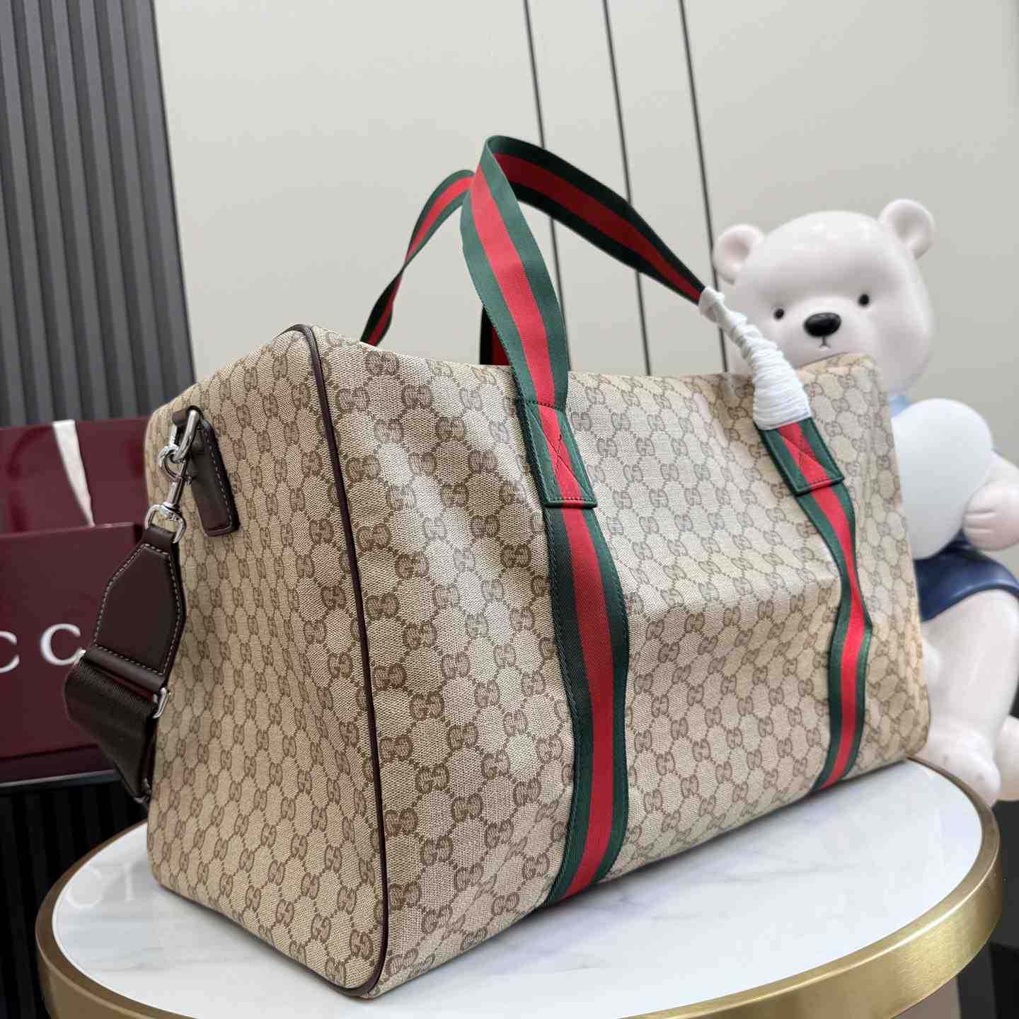 Gucci Medium Duffle Bag With Web  A00BC5 - DesignerGu