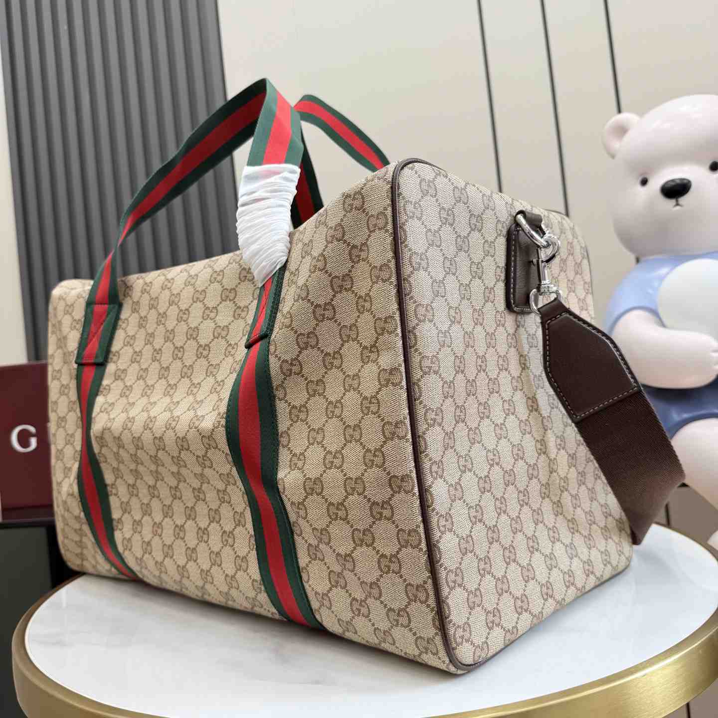 Gucci Medium Duffle Bag With Web  A00BC5 - DesignerGu