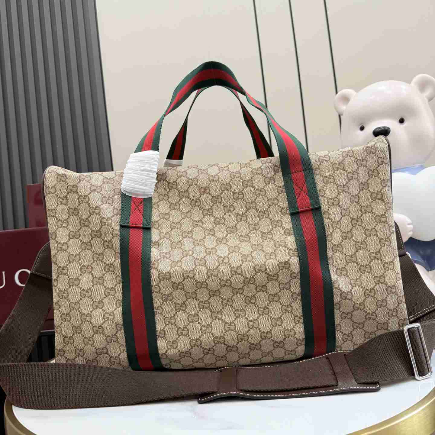 Gucci Medium Duffle Bag With Web  A00BC5 - DesignerGu