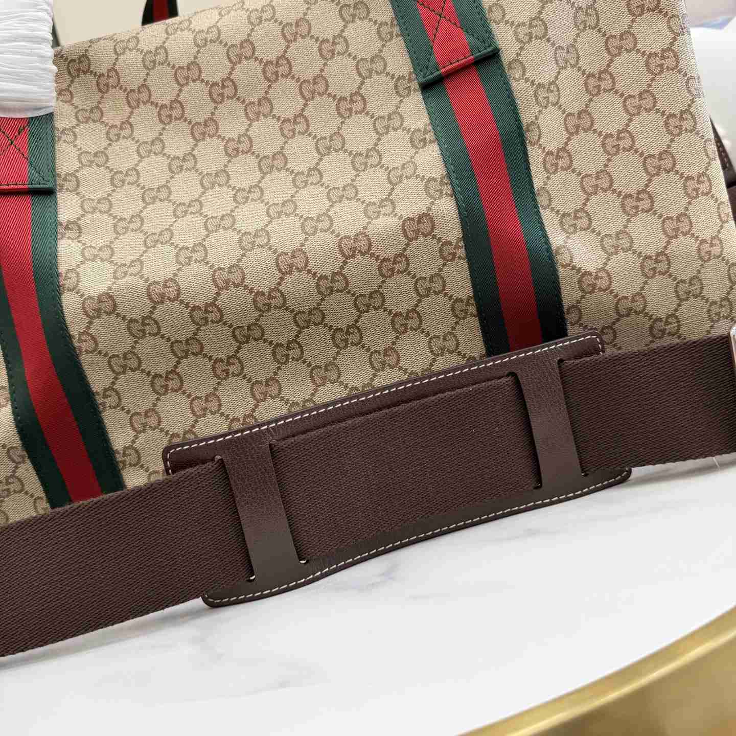 Gucci Medium Duffle Bag With Web  A00BC5 - DesignerGu