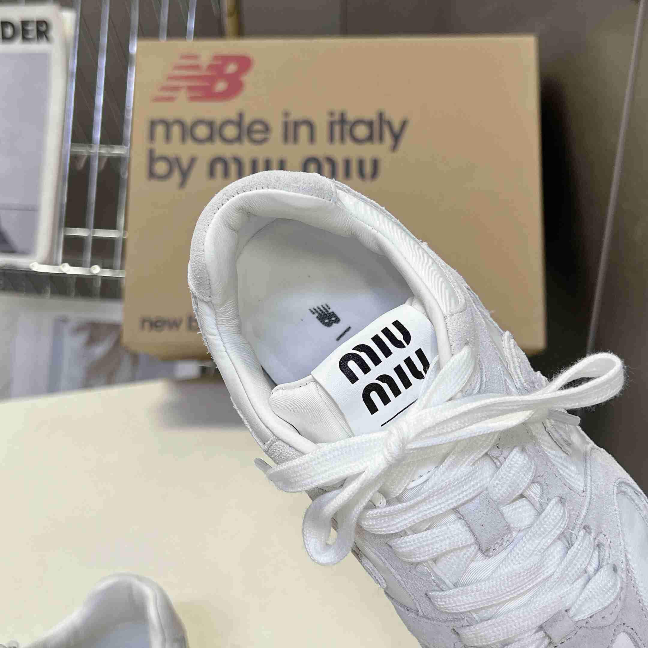 New Balance X Miu Miu 530 SL Technical Fabric And Suede Sneakers - DesignerGu