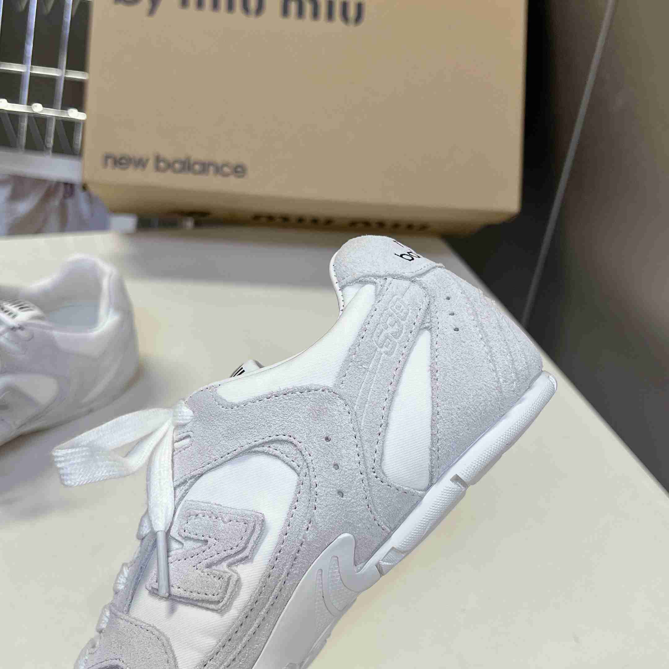 New Balance X Miu Miu 530 SL Technical Fabric And Suede Sneakers - DesignerGu