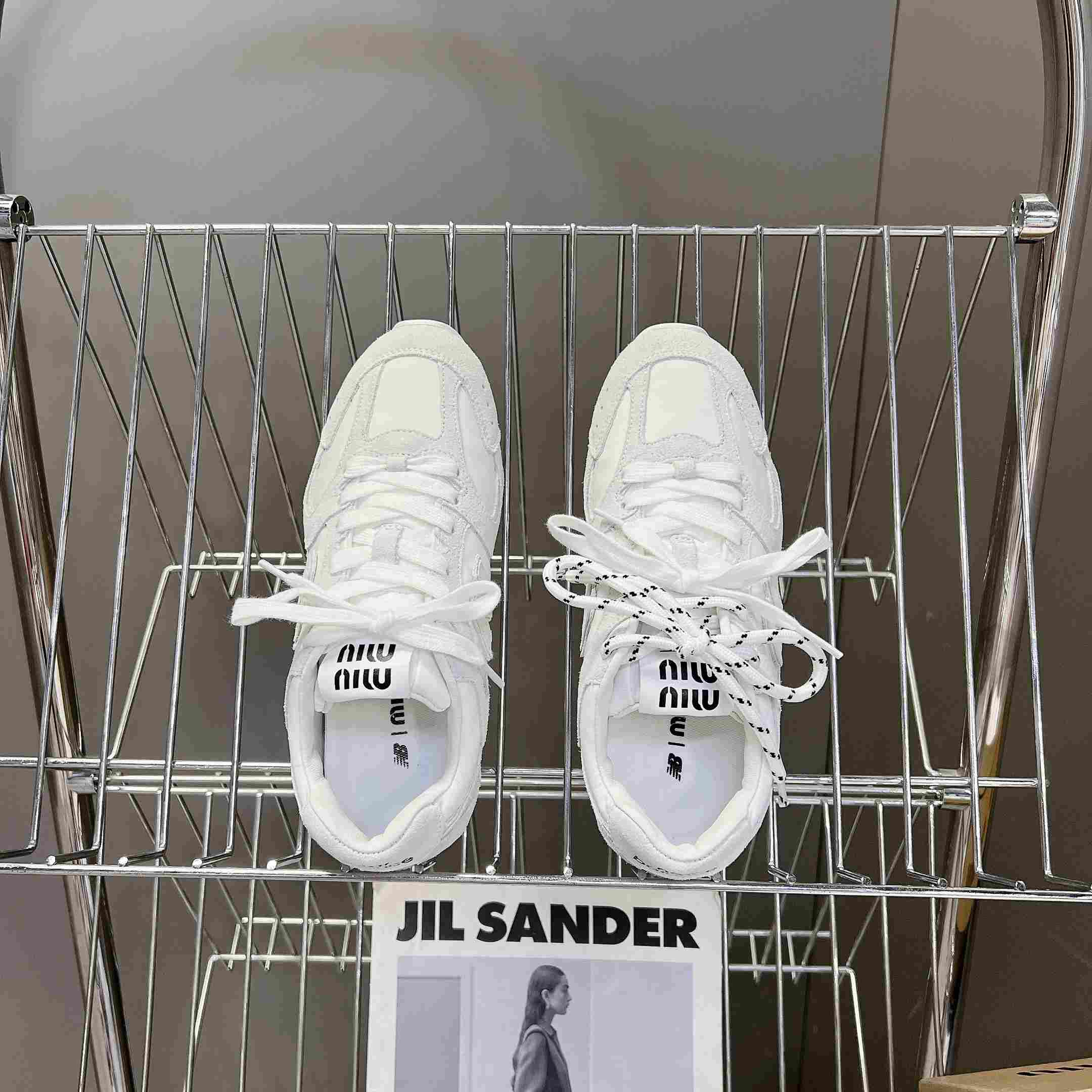 New Balance X Miu Miu 530 SL Technical Fabric And Suede Sneakers - DesignerGu