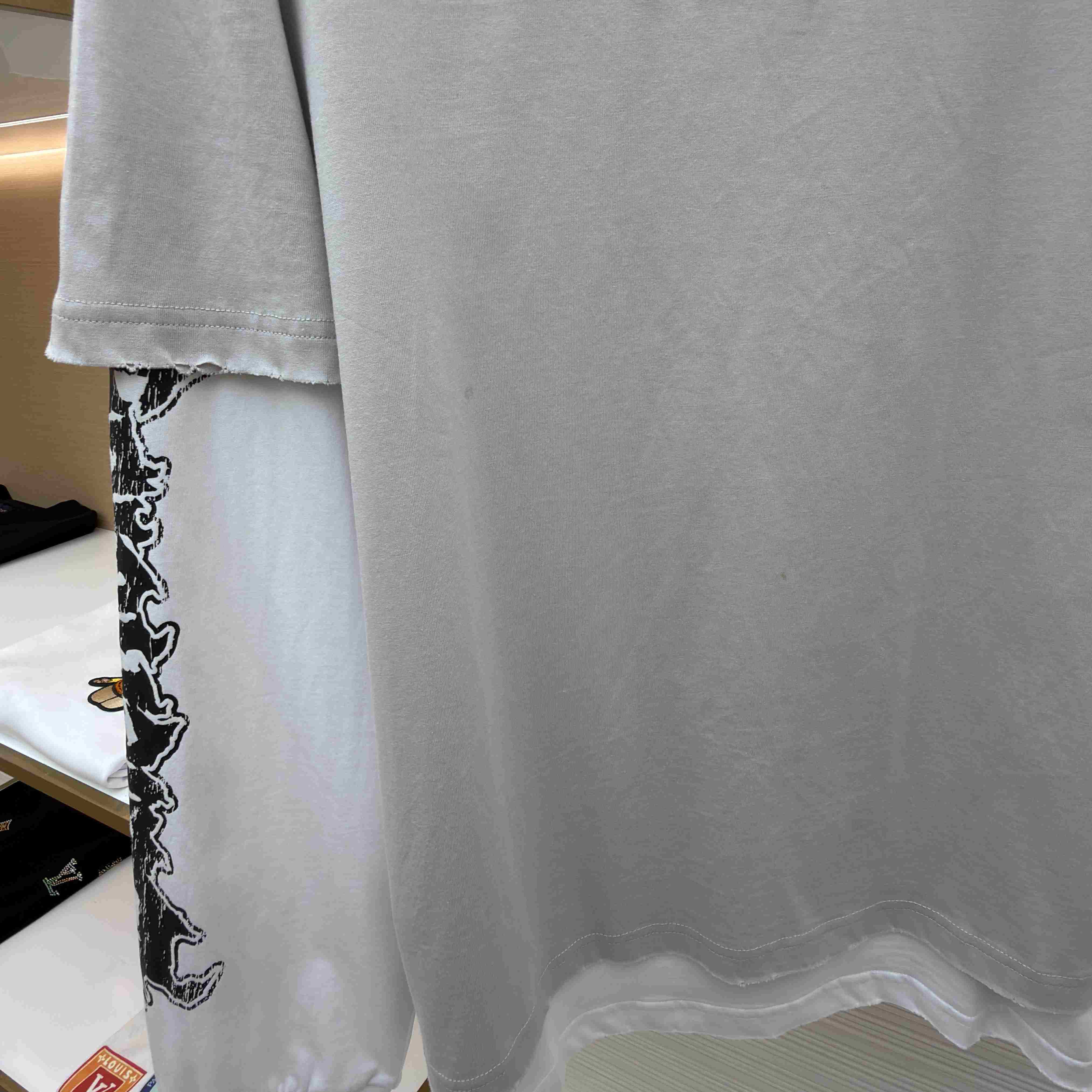 Balenciaga Hybrid Double T-shirt In Light Grey/White - DesignerGu