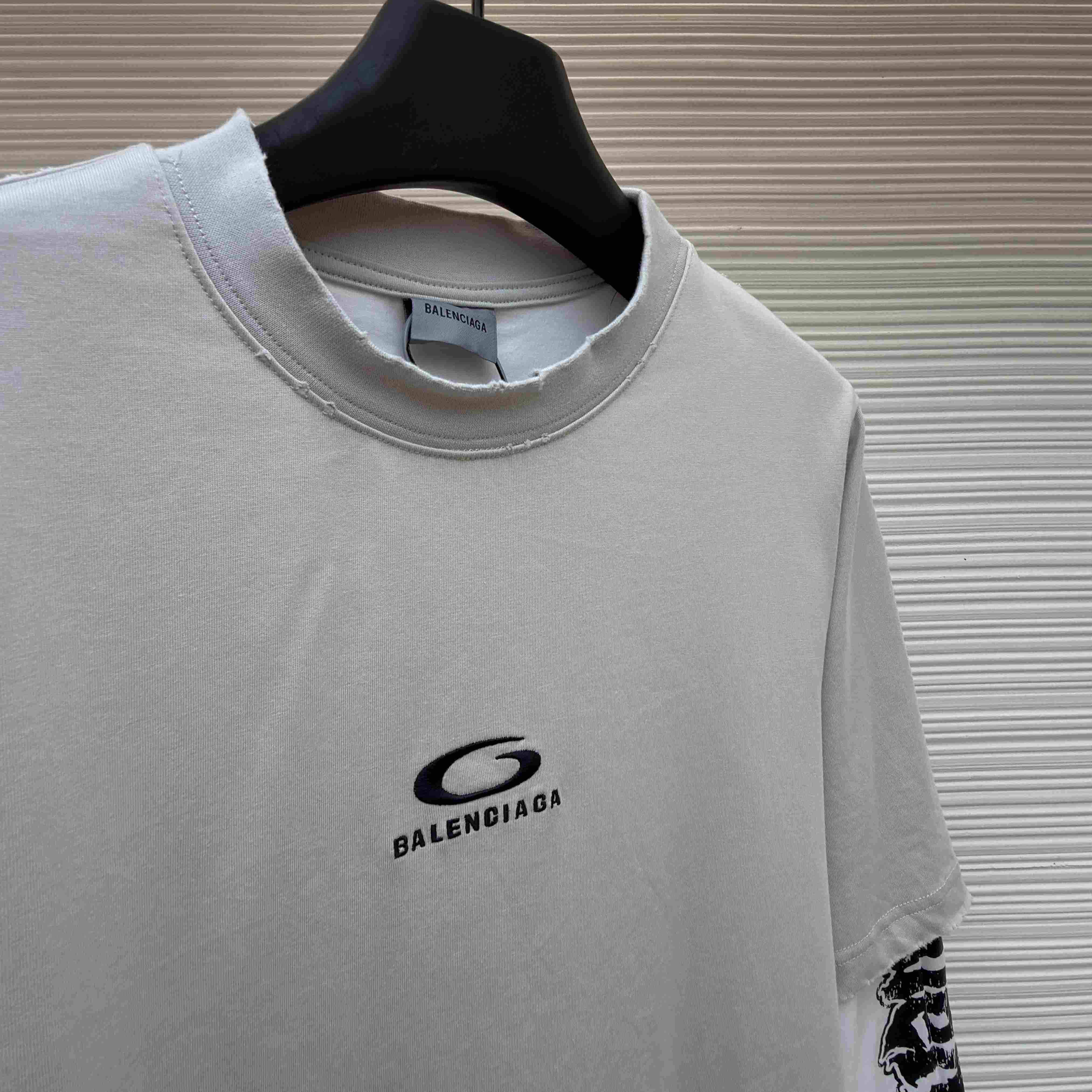 Balenciaga Hybrid Double T-shirt In Light Grey/White - DesignerGu