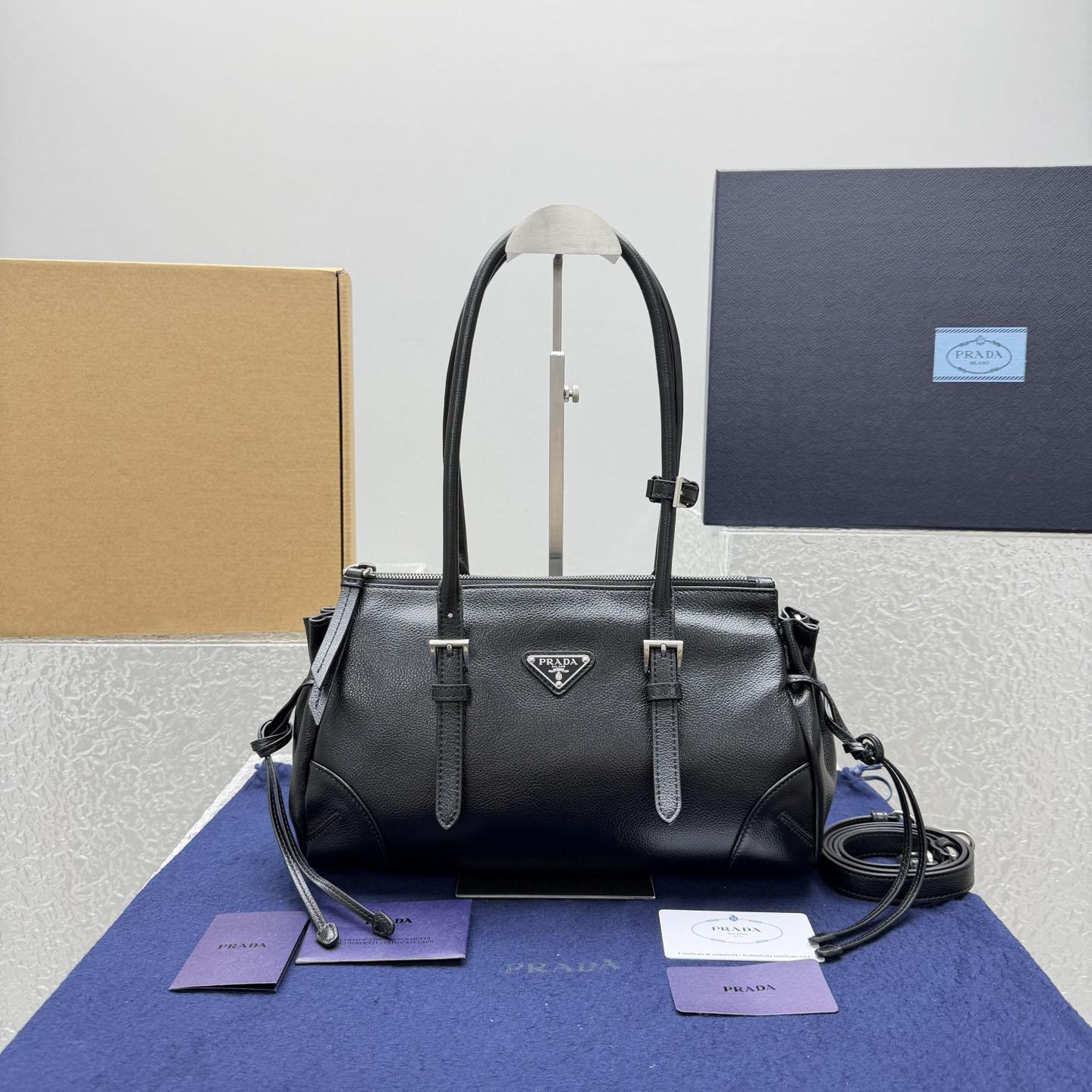 Prada Bonnie Medium Antiqued Leather Tote Bag - DesignerGu