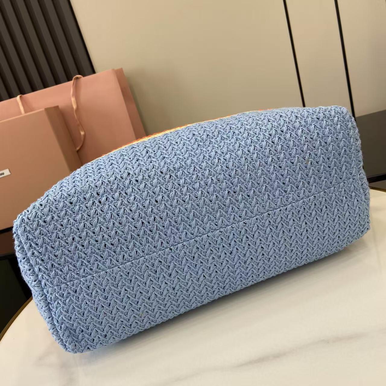 Miu Miu Raffia-Effect Woven ToteBag 5BG228 - DesignerGu
