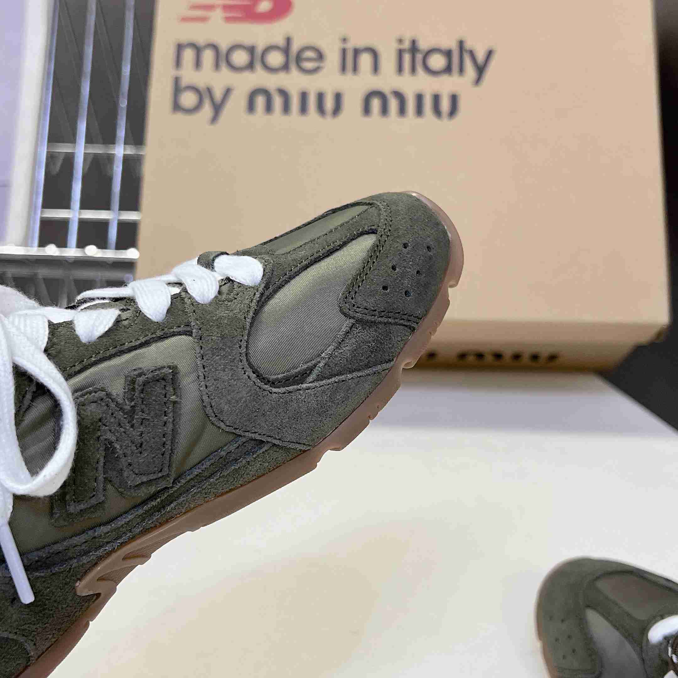 New Balance X Miu Miu 530 SL Technical Fabric And Suede Sneakers - DesignerGu