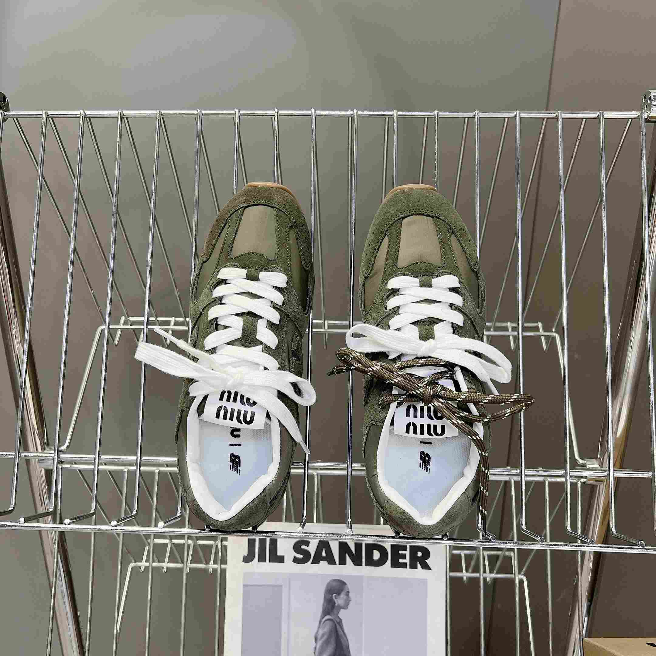 New Balance X Miu Miu 530 SL Technical Fabric And Suede Sneakers - DesignerGu