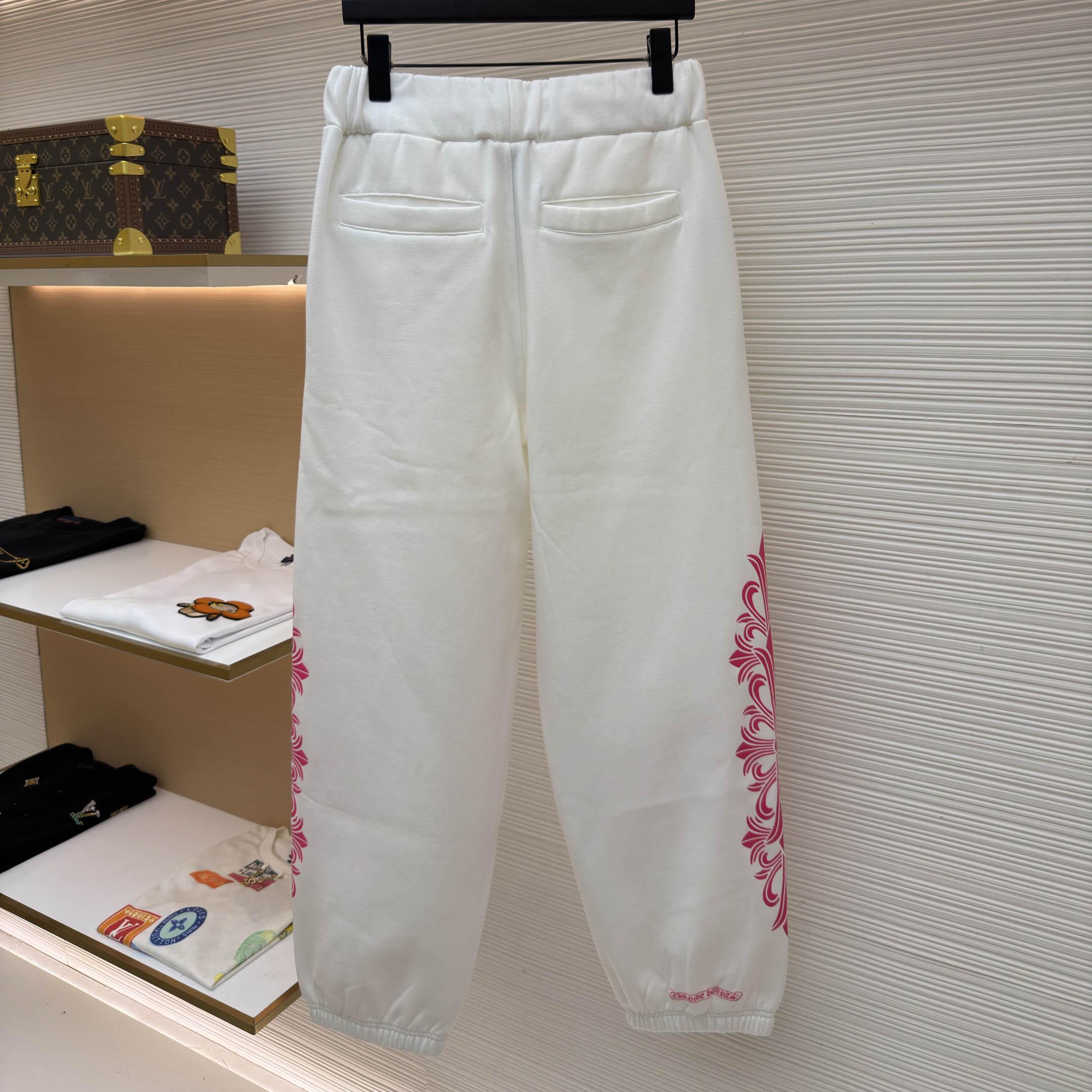 Chrome Hearts Horseshoe White Sweatpants - DesignerGu