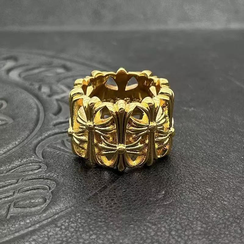 Chrome Heart Gold Cemetery Ring - DesignerGu