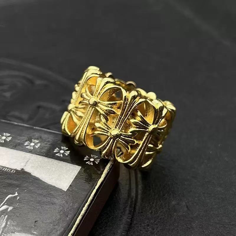 Chrome Heart Gold Cemetery Ring - DesignerGu