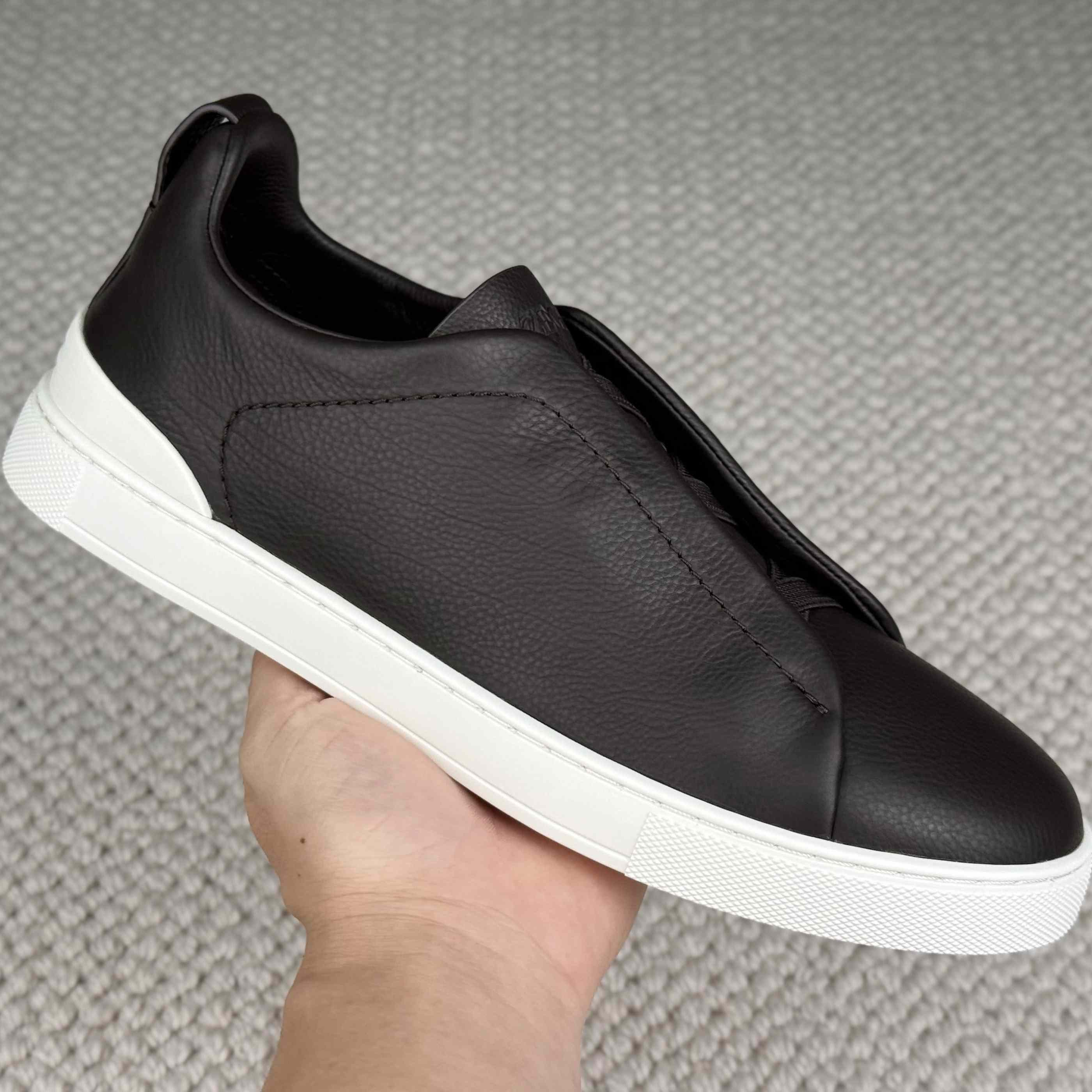 Zegna Triple Stitch Calfskin Sneaker - DesignerGu