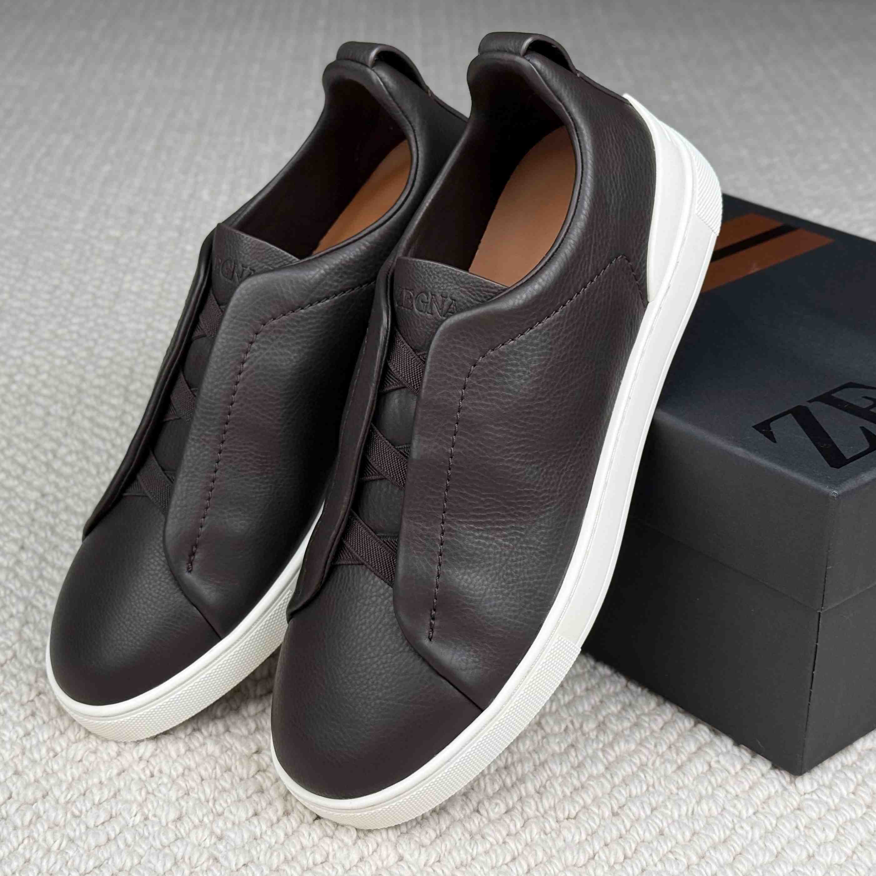 Zegna Triple Stitch Calfskin Sneaker - DesignerGu