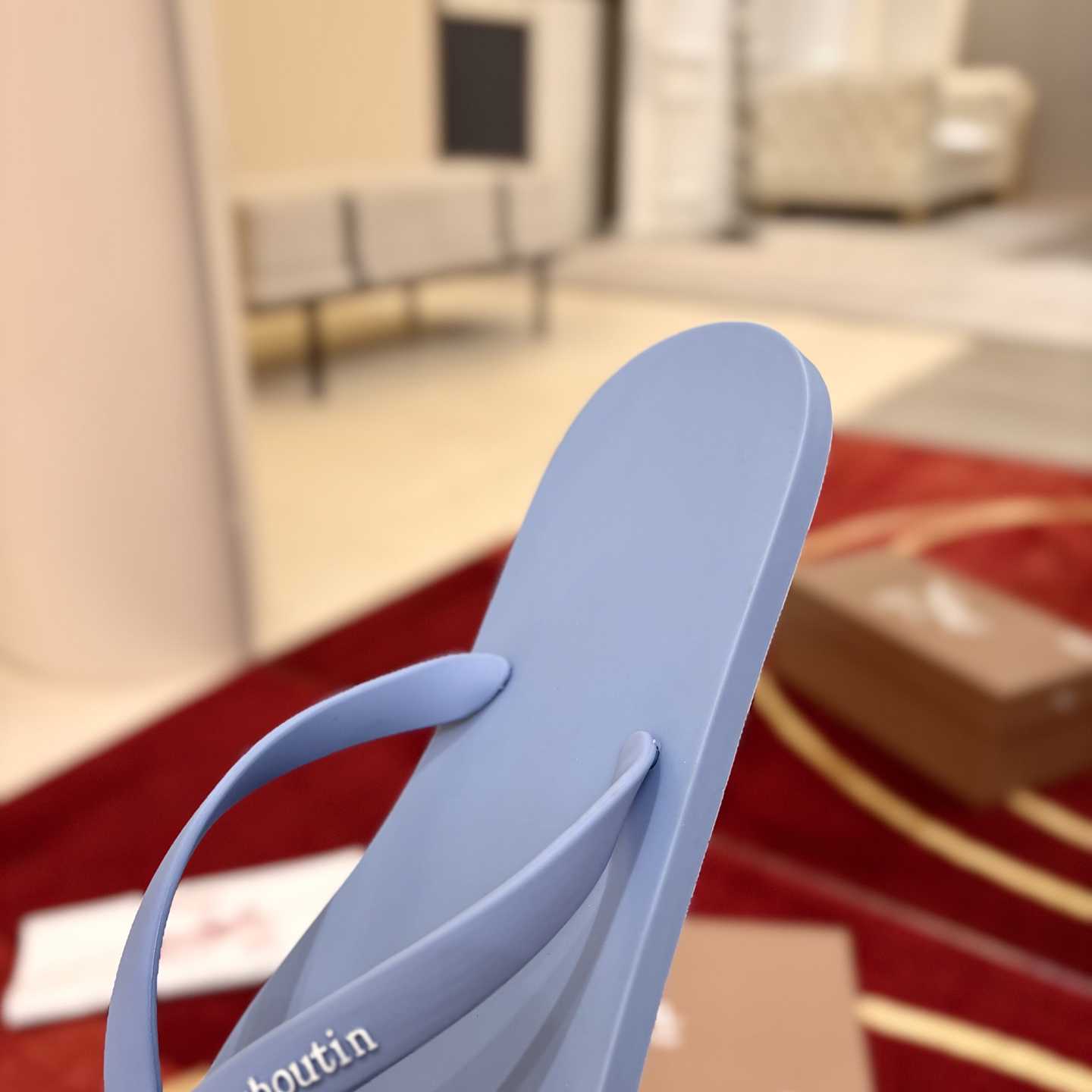 Christian Louboutin Logo Embossed Rubber Flip Flop - DesignerGu
