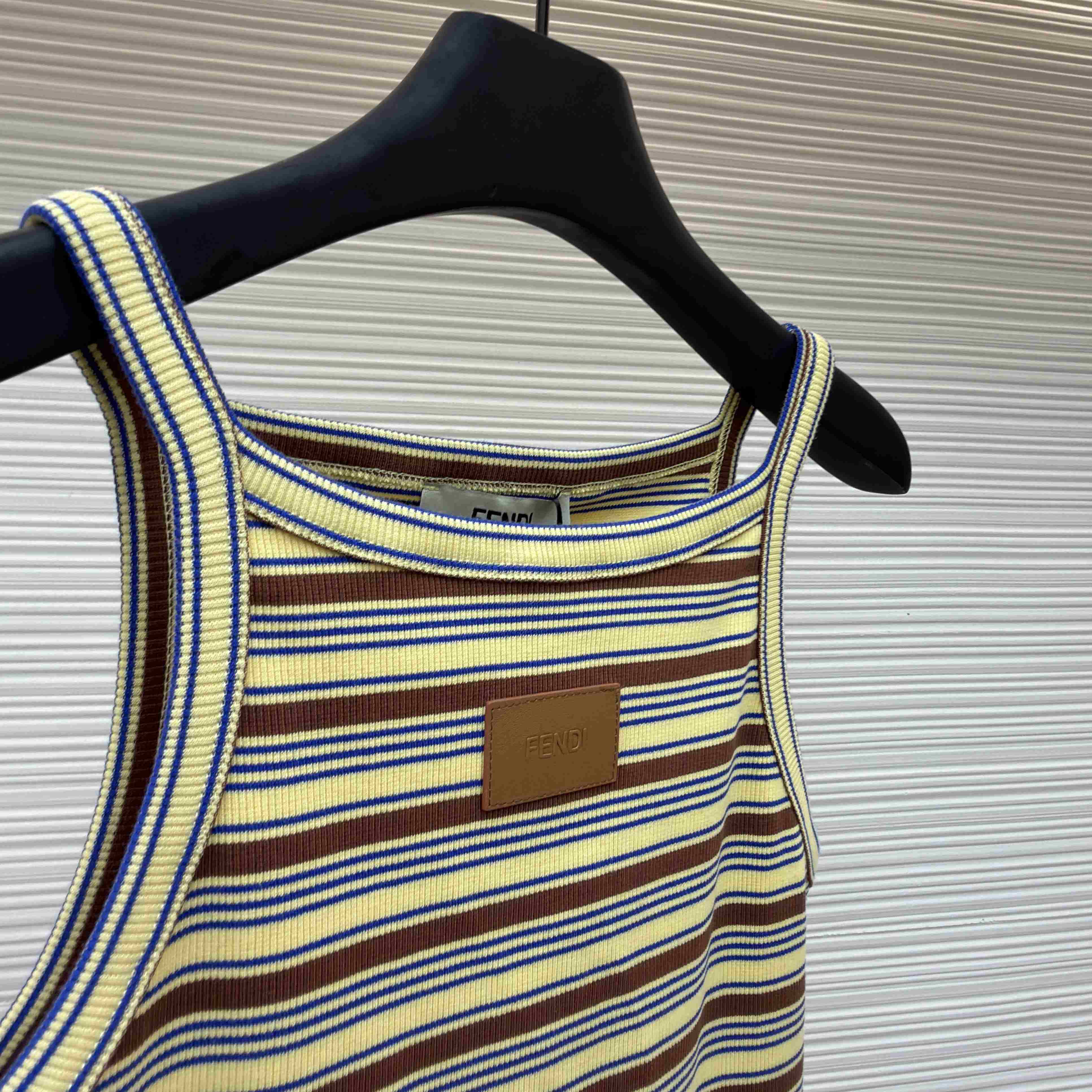 Fendi Multicolour Cotton Striped Knit Top - DesignerGu