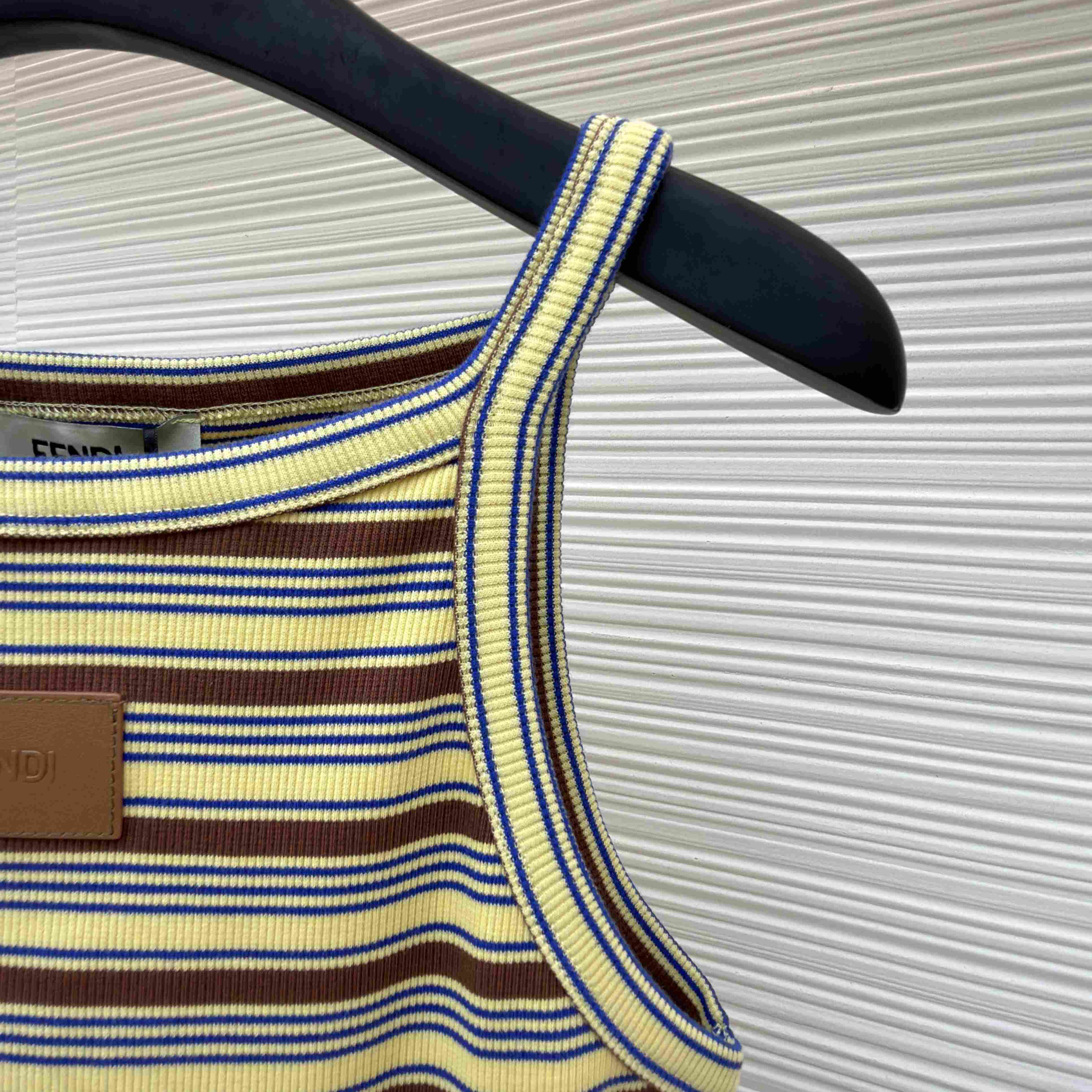 Fendi Multicolour Cotton Striped Knit Top - DesignerGu