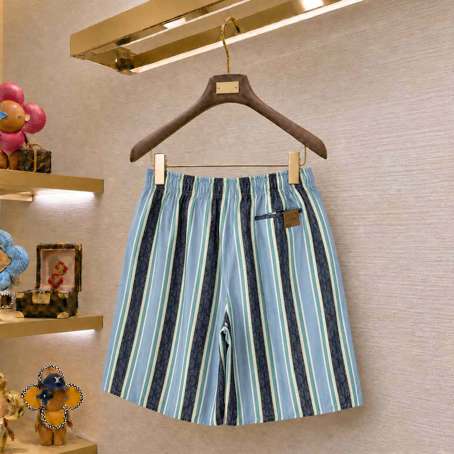  Dior Dioriviera Dior Oblique Sun Stripes Shorts - DesignerGu