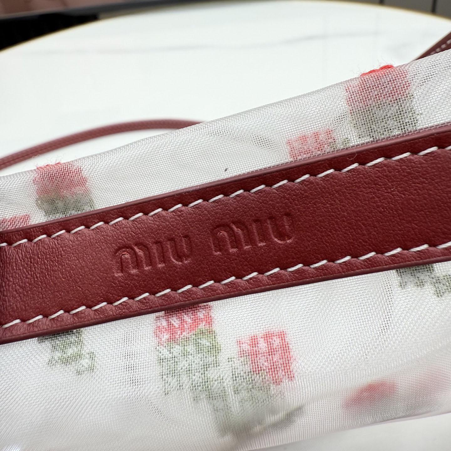 Miu Miu Embroidered Mesh Top-Handle Bag - DesignerGu