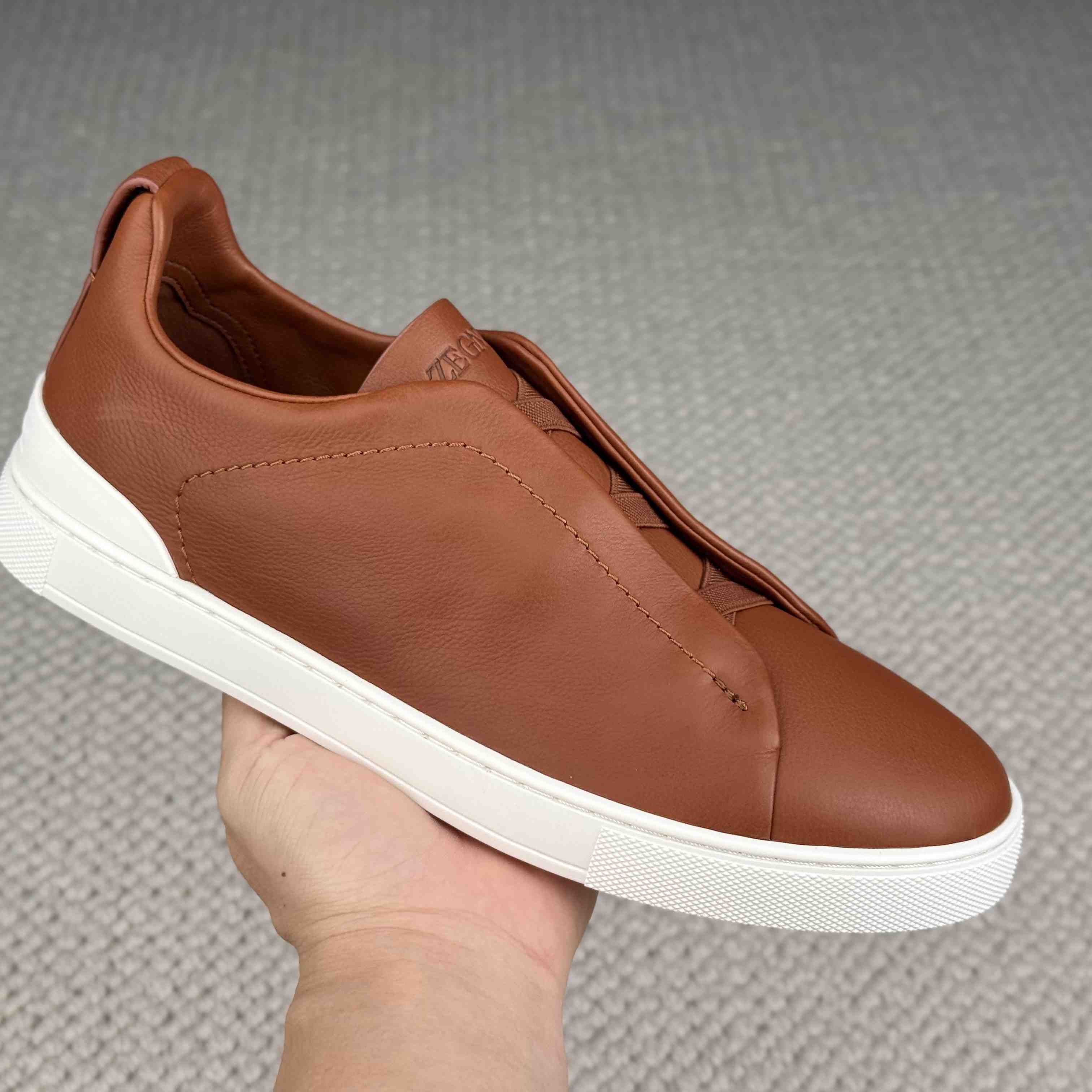 Zegna Triple Stitch Calfskin Sneaker - DesignerGu