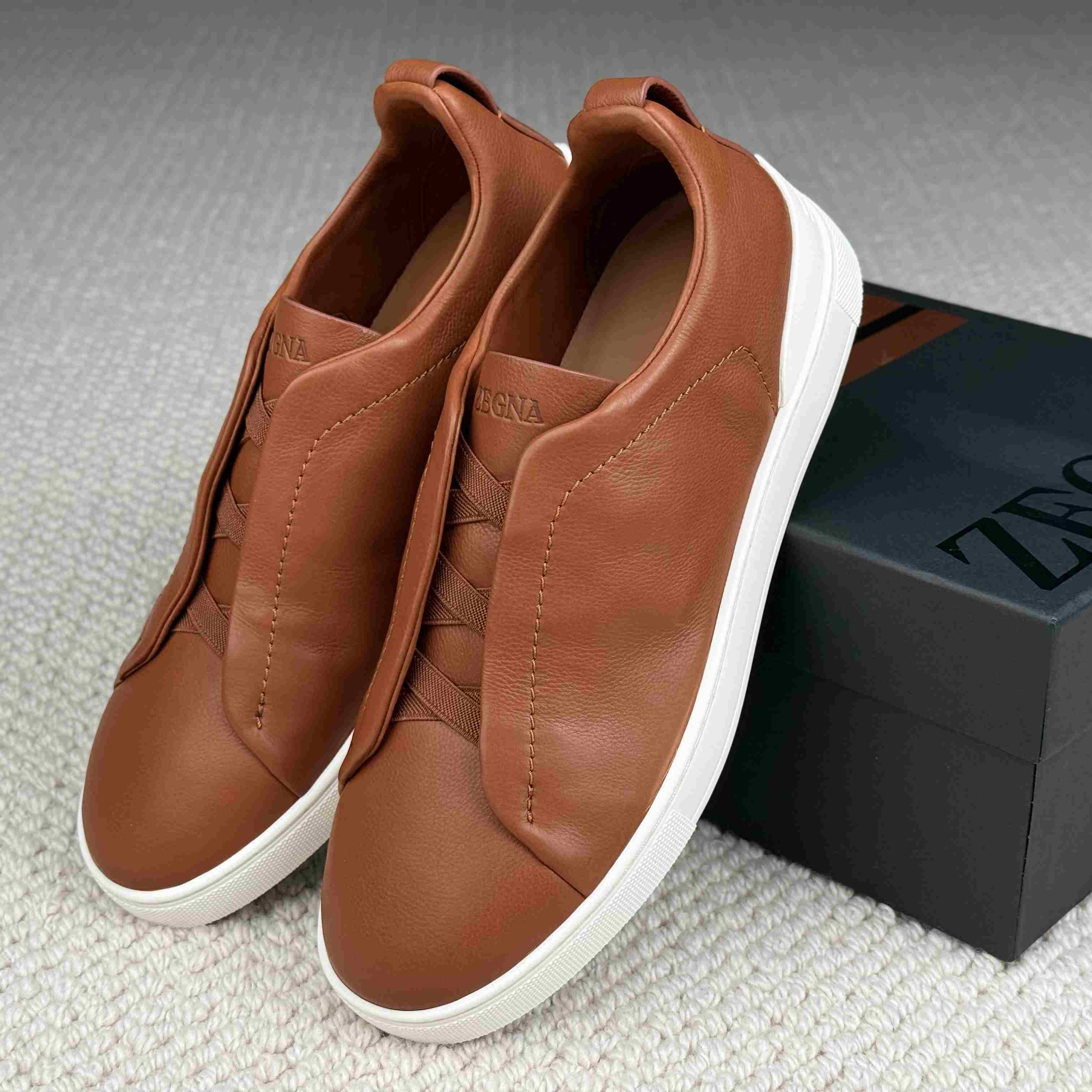 Zegna Triple Stitch Calfskin Sneaker - DesignerGu