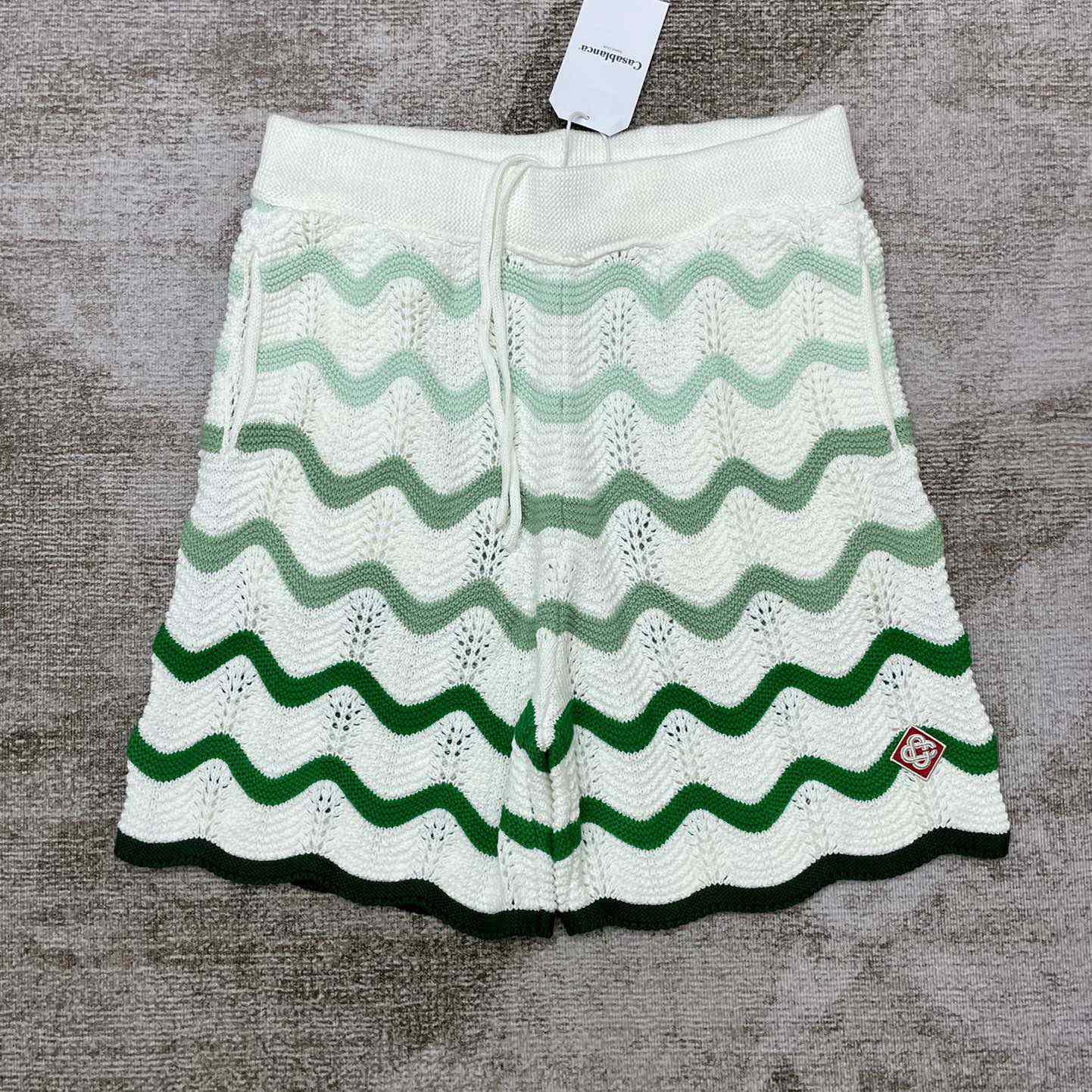 Casablanca Gradient Wave Texture Shorts 'Green/White' D0038 - DesignerGu