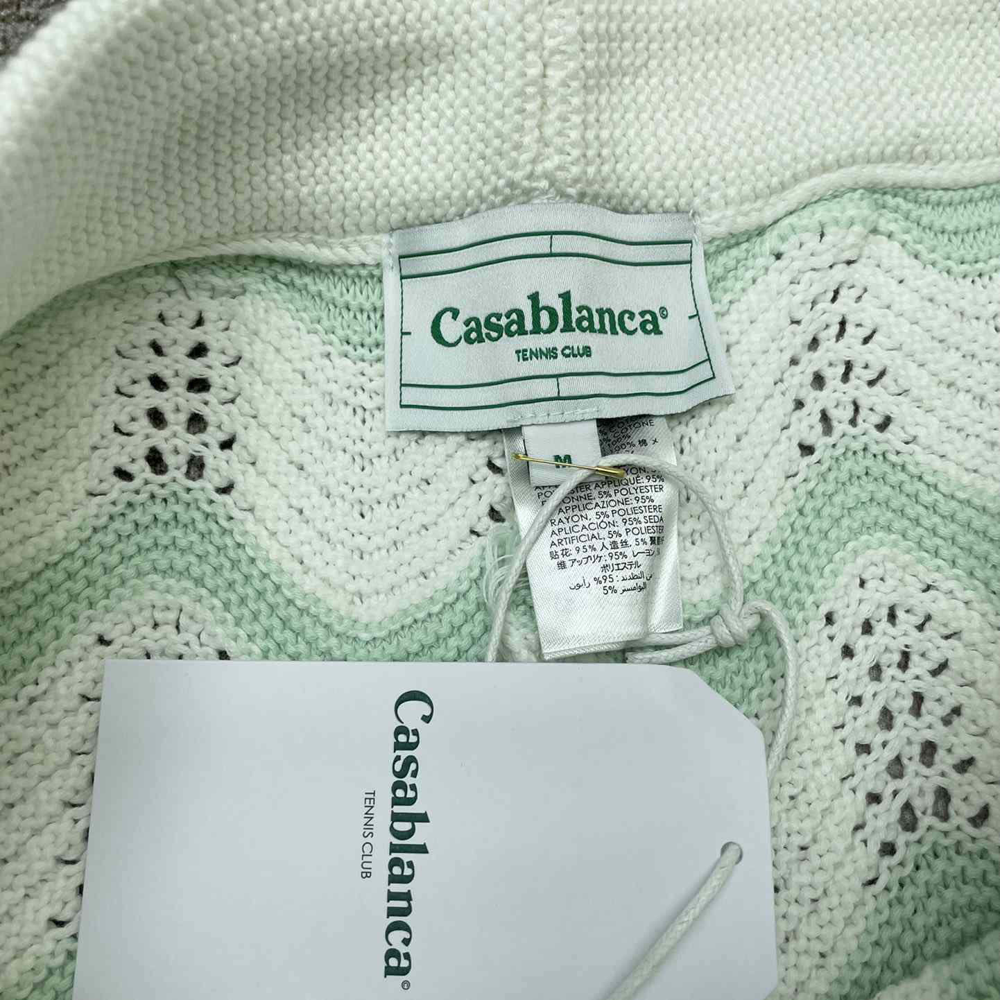 Casablanca Gradient Wave Texture Shorts 'Green/White' D0038 - DesignerGu