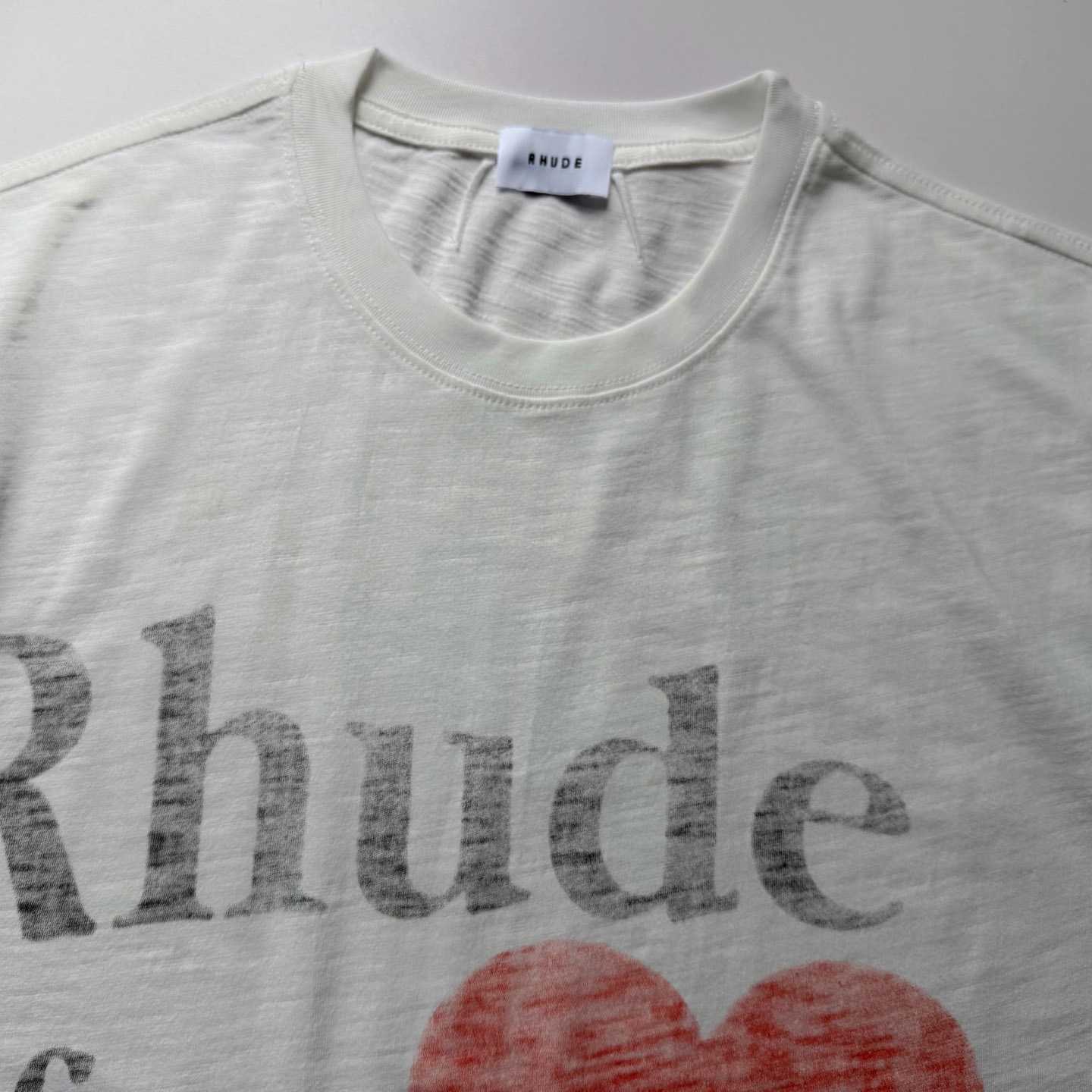 Rhude Lovers Slub Tee 'White' - DesignerGu