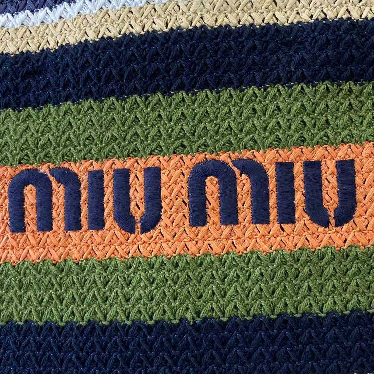 Miu Miu Raffia-Effect Woven ToteBag 5BG228 - DesignerGu