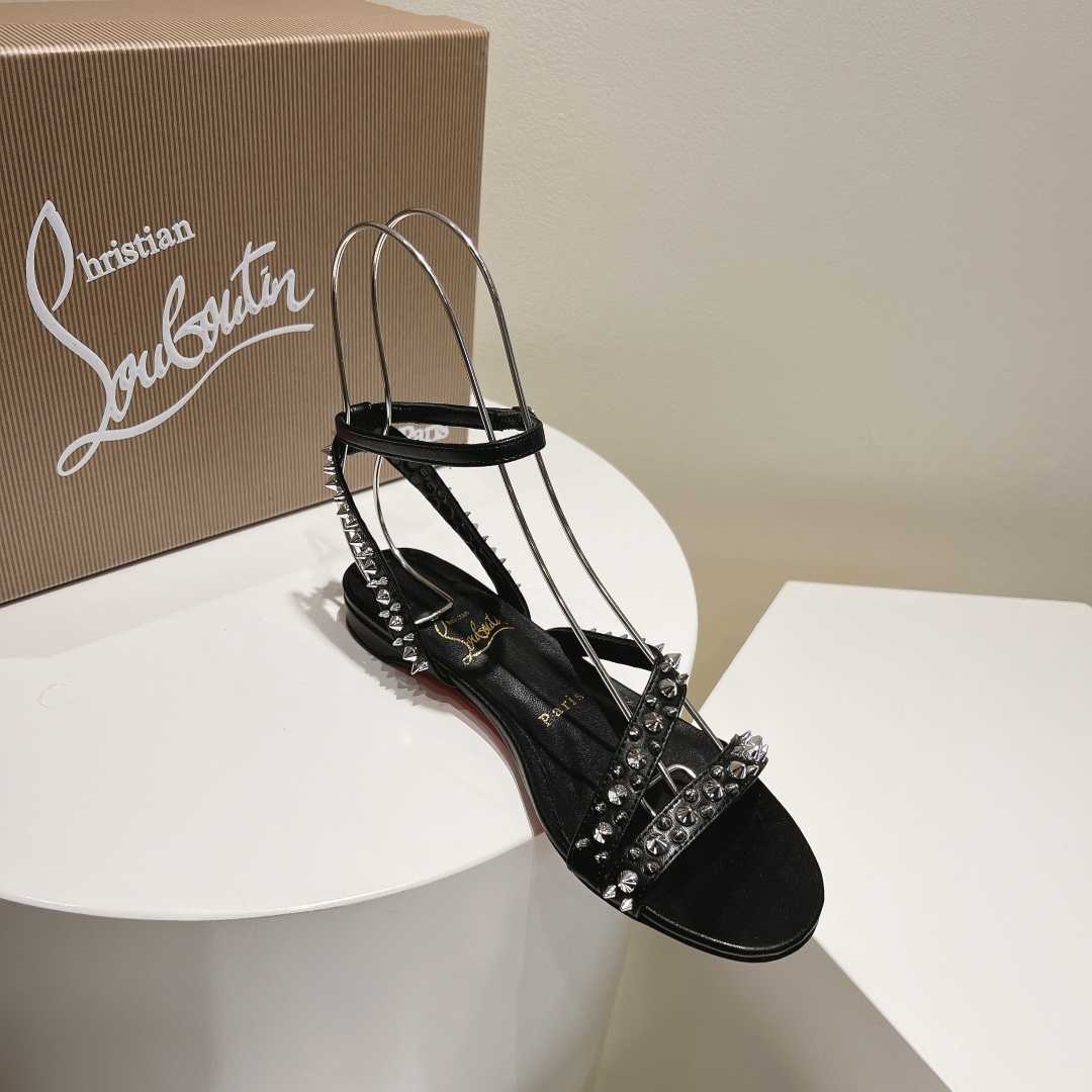 Christian Louboutin Mafaldina Spikes Leather Sandals - DesignerGu