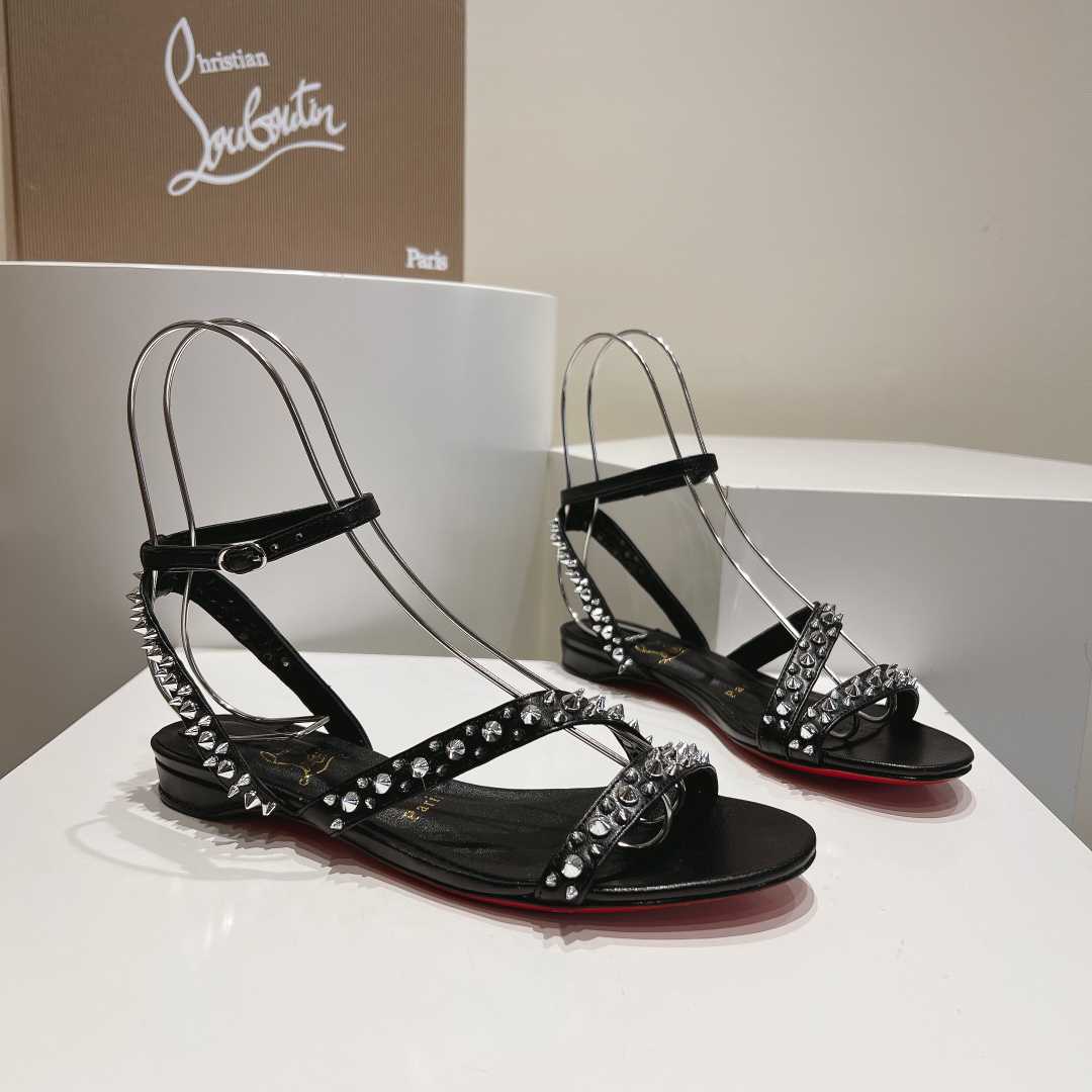 Christian Louboutin Mafaldina Spikes Leather Sandals - DesignerGu