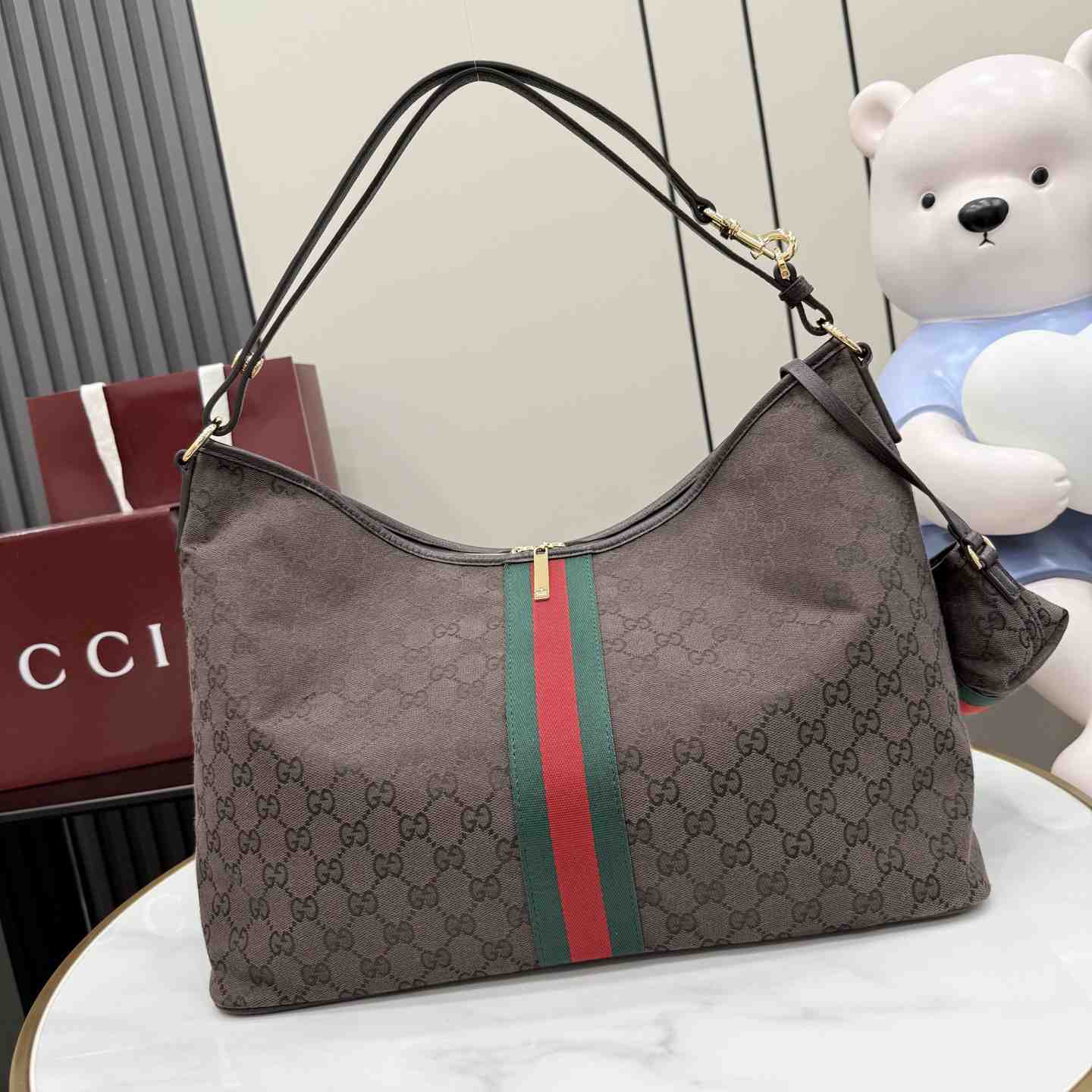 Gucci Large Shoulder Bag With Web A008NS - DesignerGu