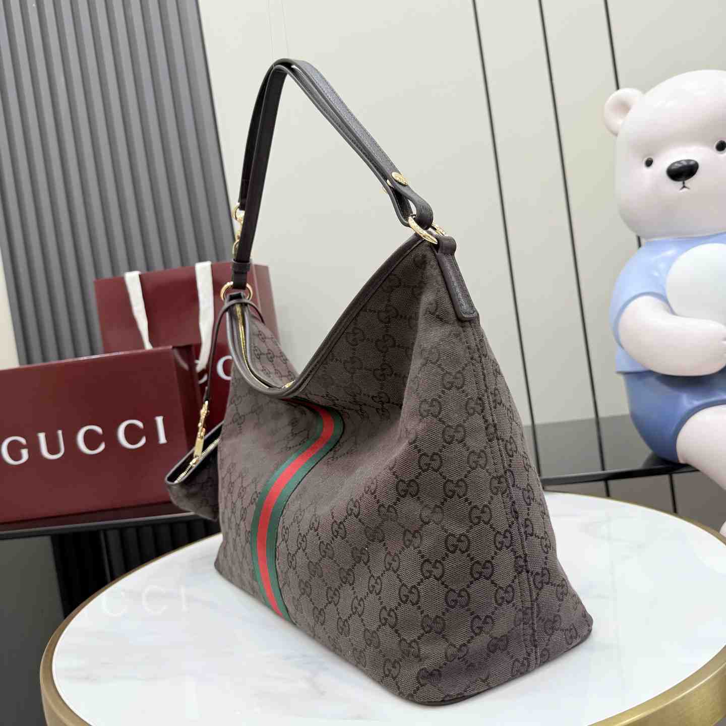Gucci Large Shoulder Bag With Web A008NS - DesignerGu