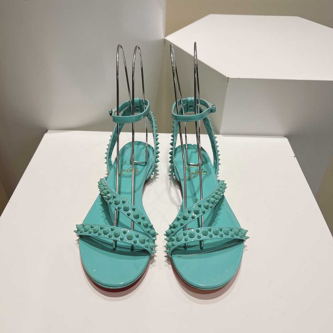 Christian Louboutin Mafaldina Spikes Leather Sandals - DesignerGu