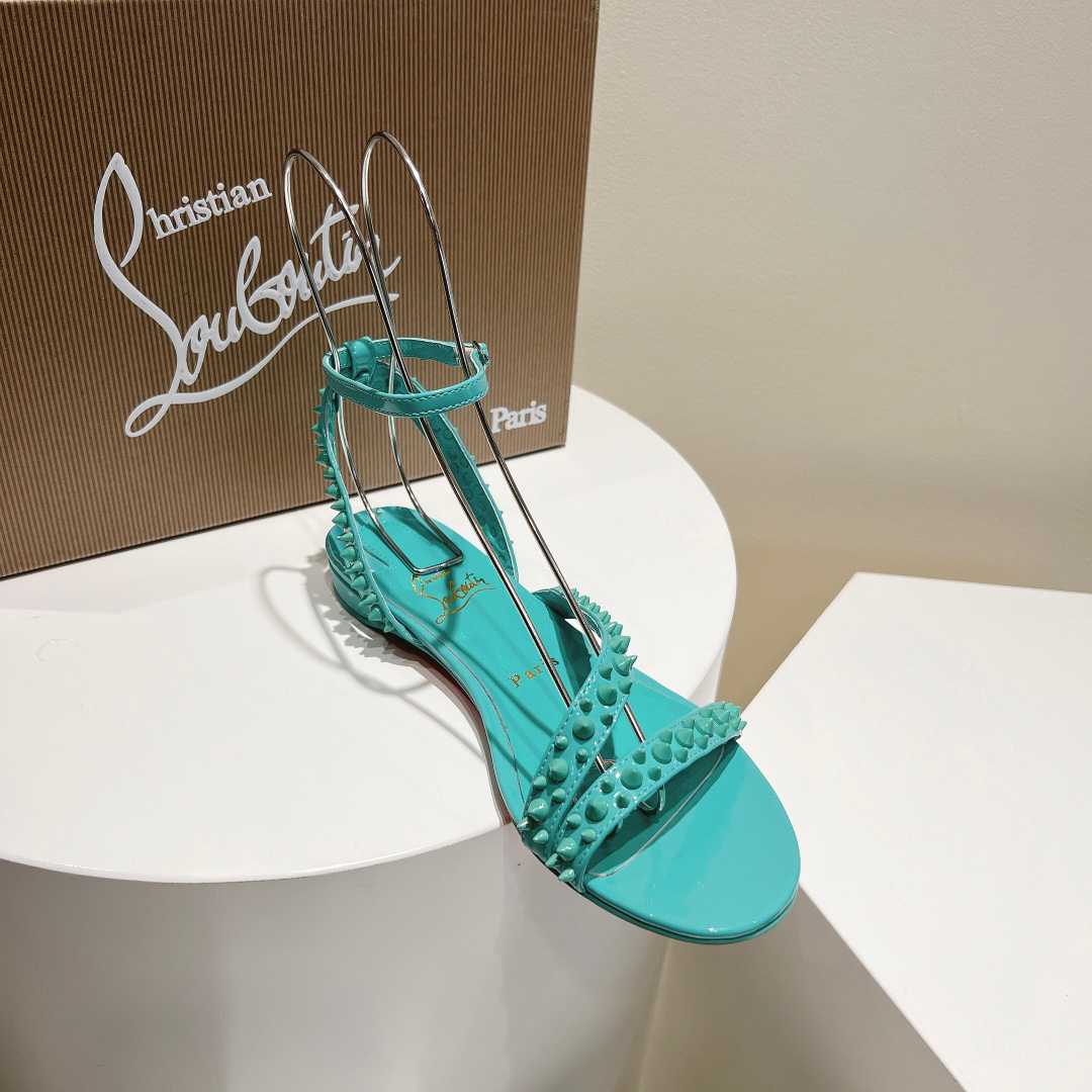 Christian Louboutin Mafaldina Spikes Leather Sandals - DesignerGu
