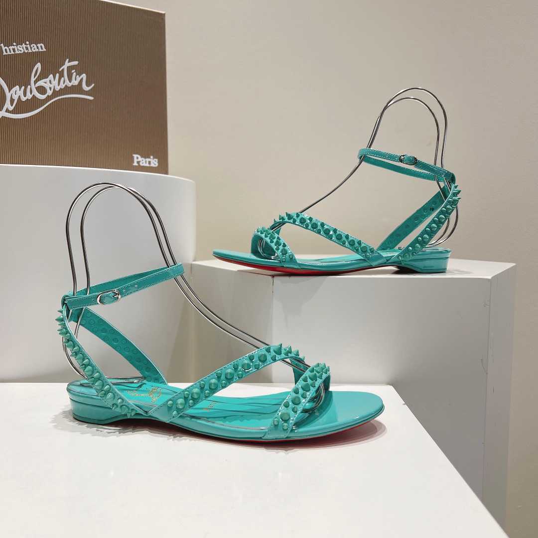 Christian Louboutin Mafaldina Spikes Leather Sandals - DesignerGu