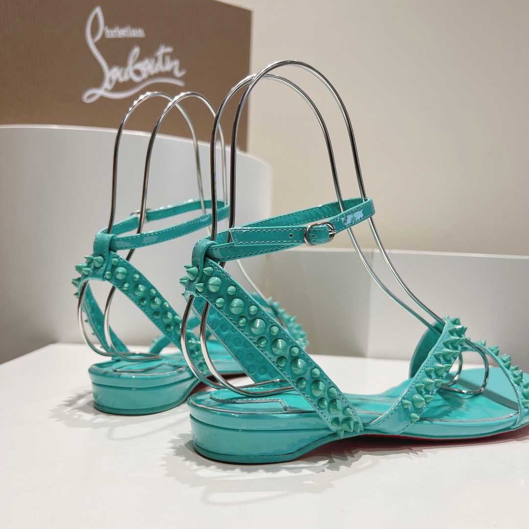 Christian Louboutin Mafaldina Spikes Leather Sandals - DesignerGu