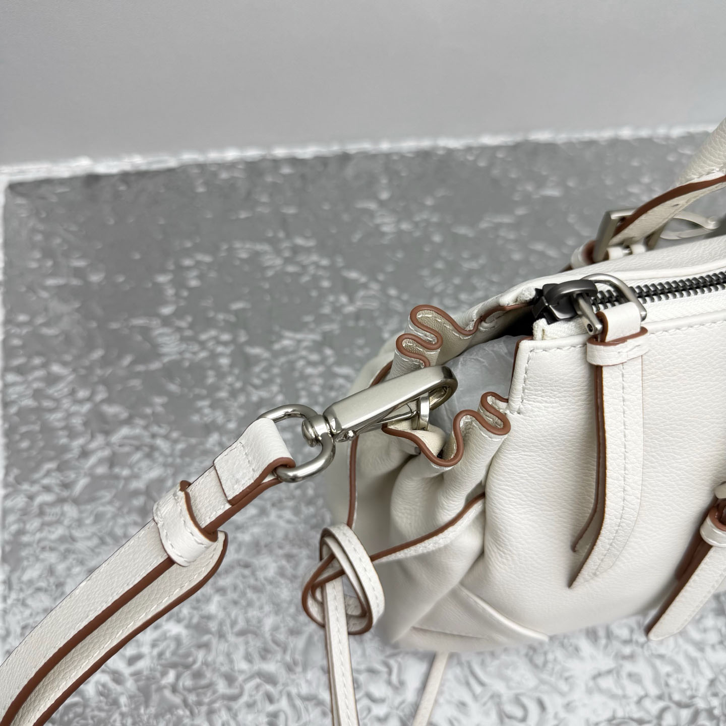 Prada Bonnie Medium Antiqued Leather Tote Bag - DesignerGu