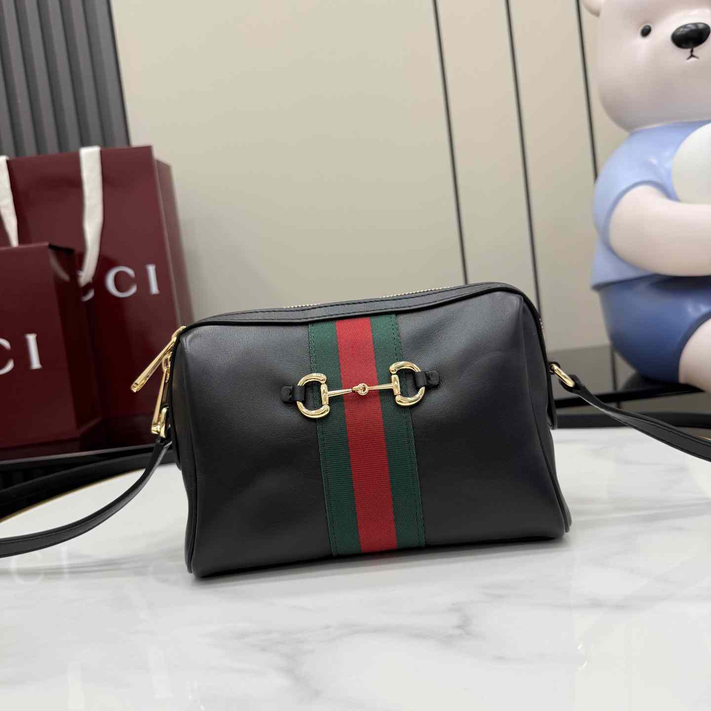 Gucci Horsebit Web Small Camera Bag A008PZ - DesignerGu