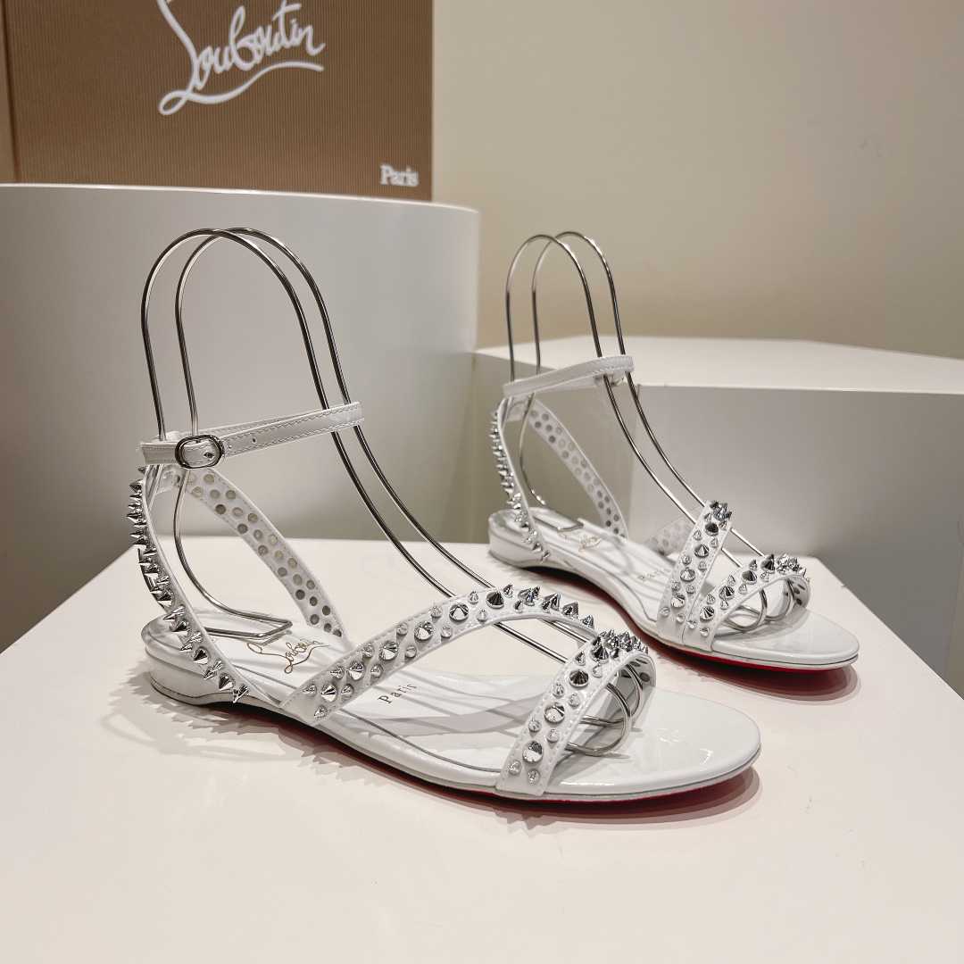 Christian Louboutin Mafaldina Spikes Leather Sandals - DesignerGu