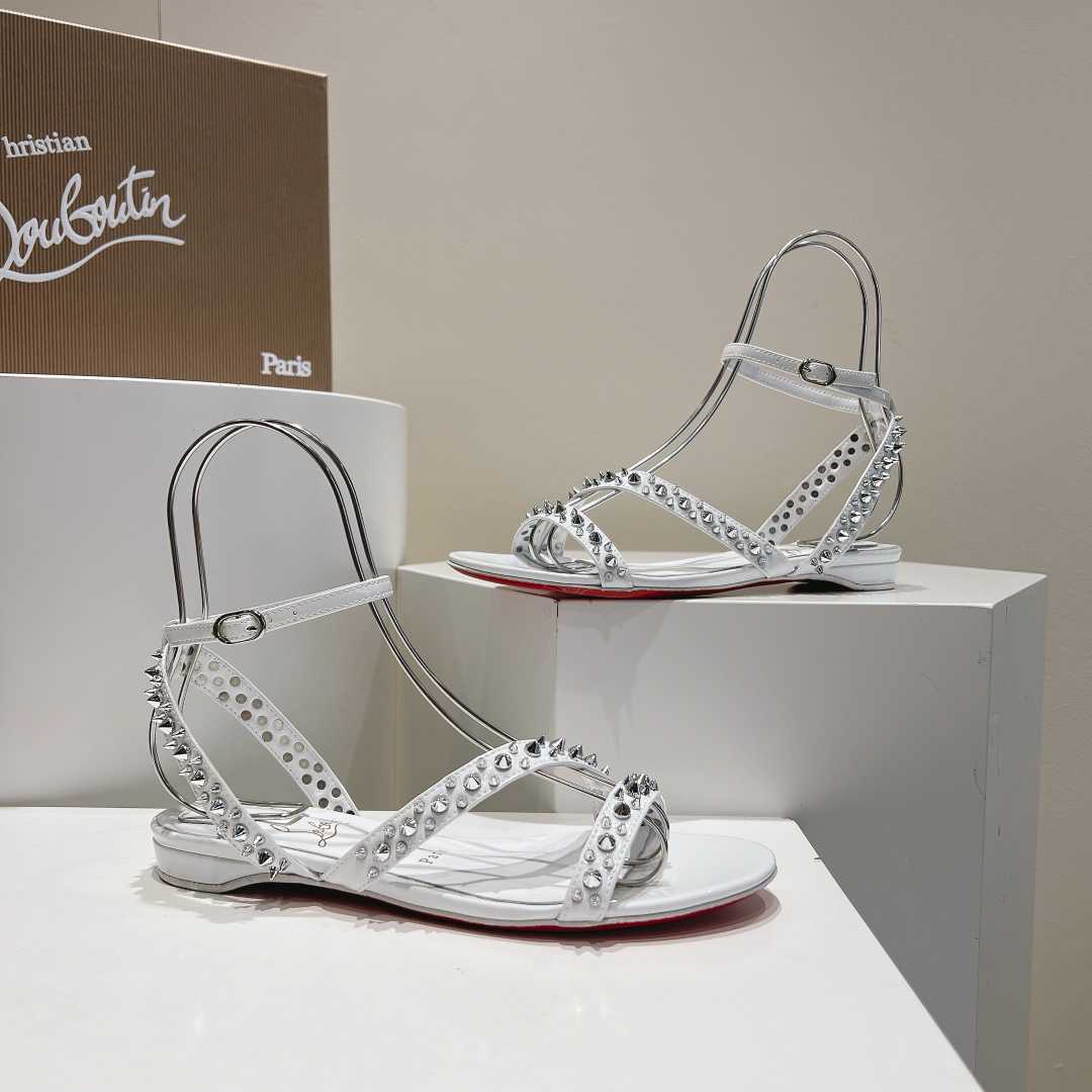 Christian Louboutin Mafaldina Spikes Leather Sandals - DesignerGu