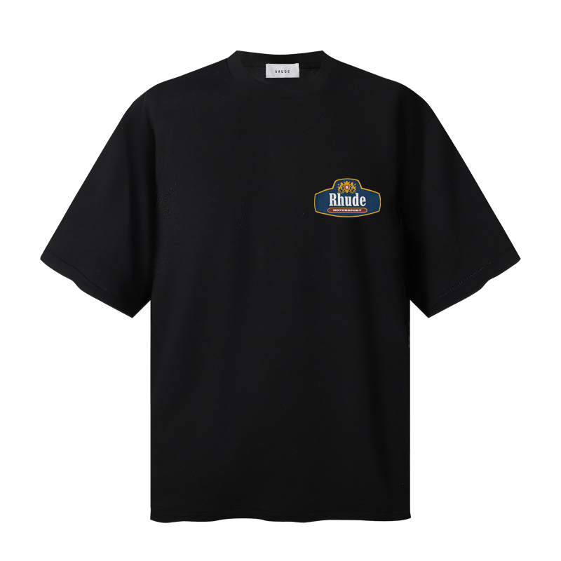 Rhude Racing Crest Tee 'Black' - DesignerGu