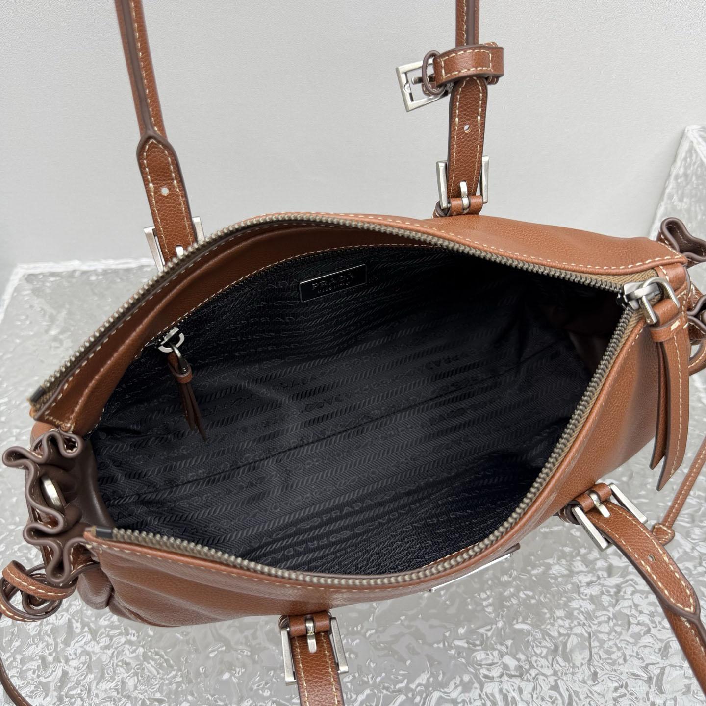 Prada Bonnie Medium Antiqued Leather Tote Bag - DesignerGu