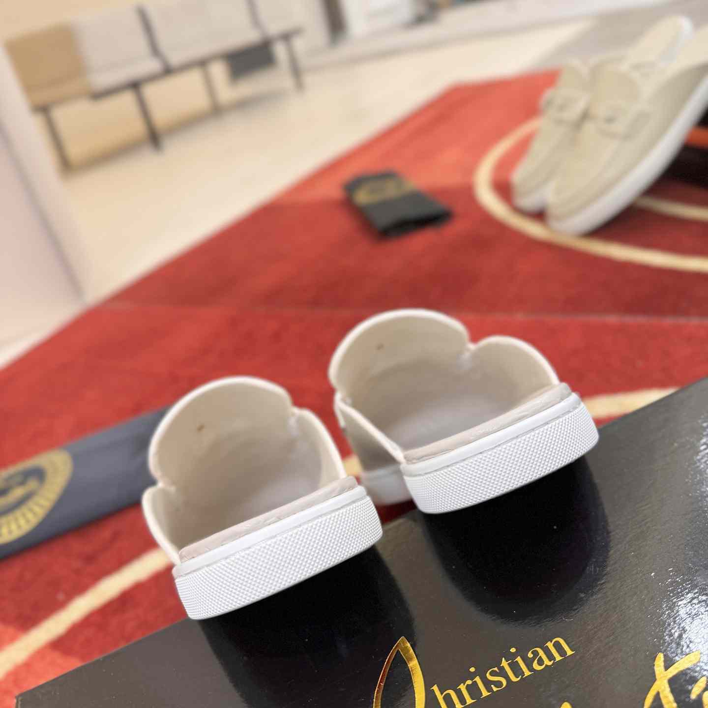 Christian Louboutin Chanme Donna Leather Boat Shoe Mules - DesignerGu