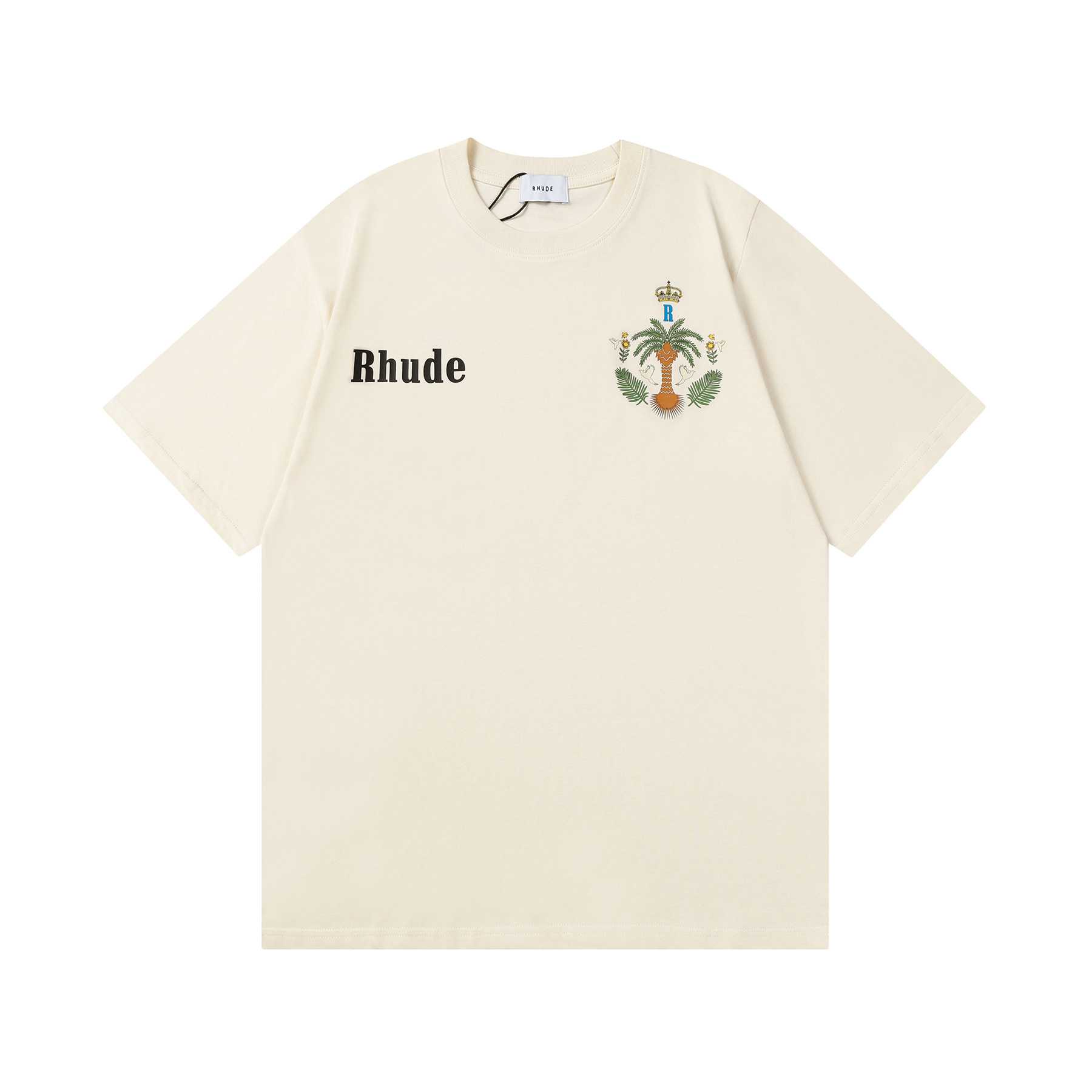 Rhude Las Palmas Logo Print Cotton Jersey T-Shirt - DesignerGu